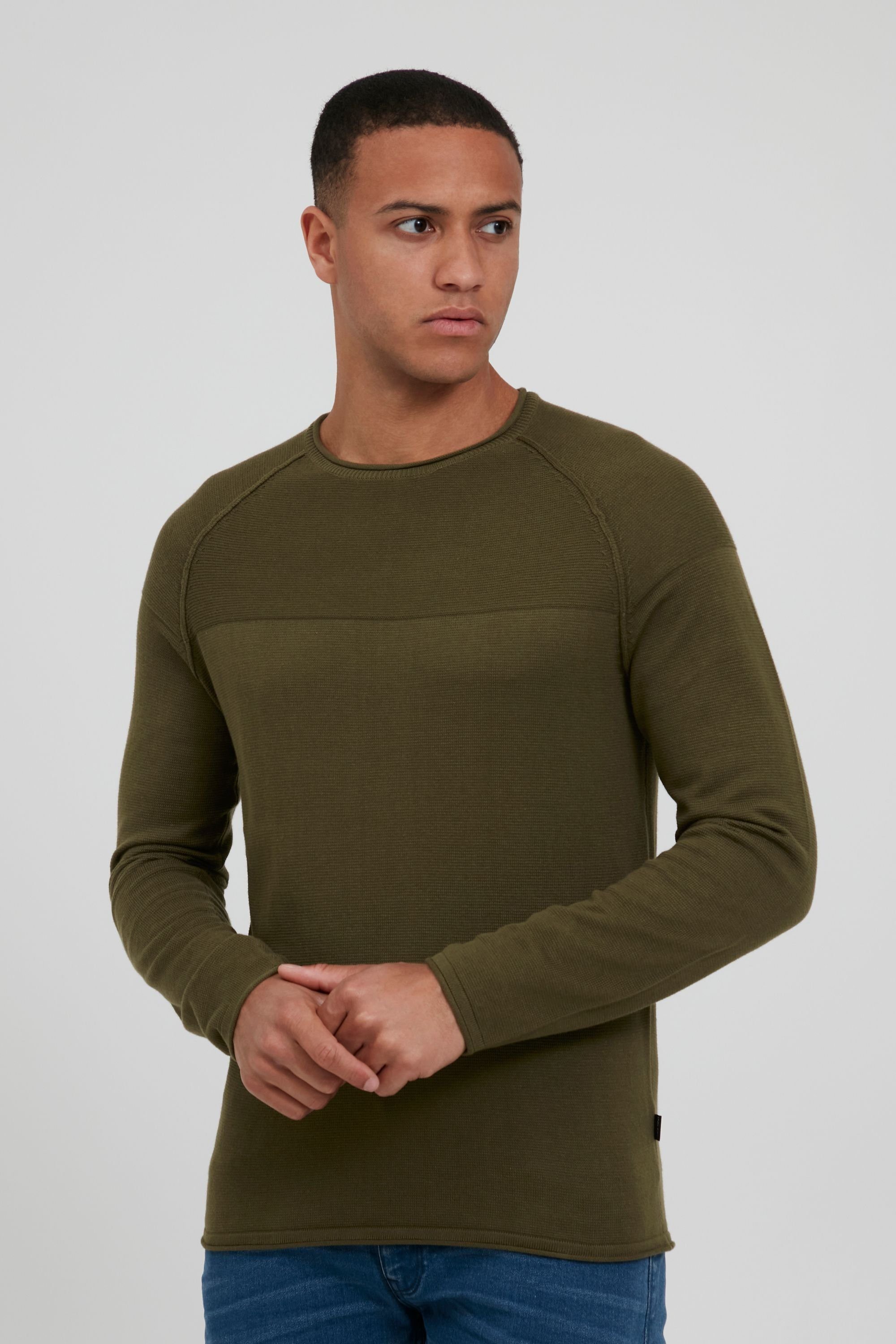 Blend Strickpullover BHAdriano Feinstrick-Pullover mit Ziernähten günstig online kaufen