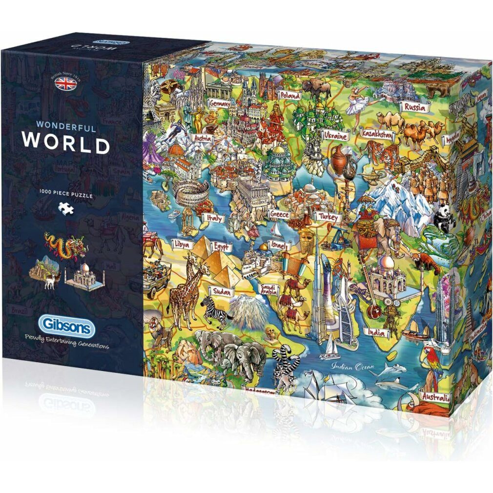 GIBSONS Puzzle Puzzle Wunderbare Welt 1000 Teile, Puzzleteile