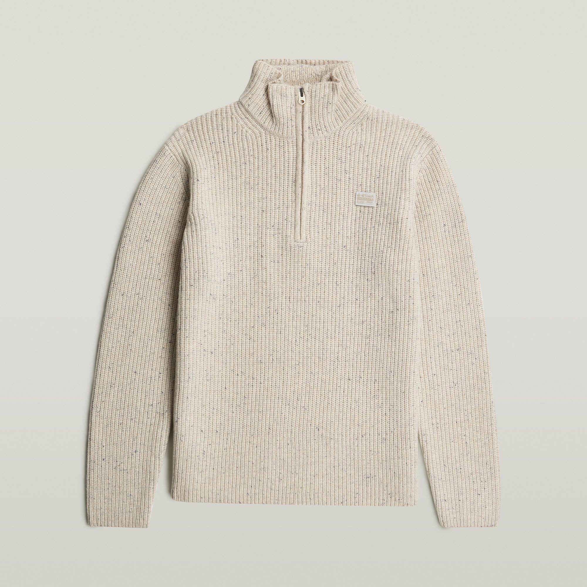 Troyer Pullover Double Collar Half Zip Knit