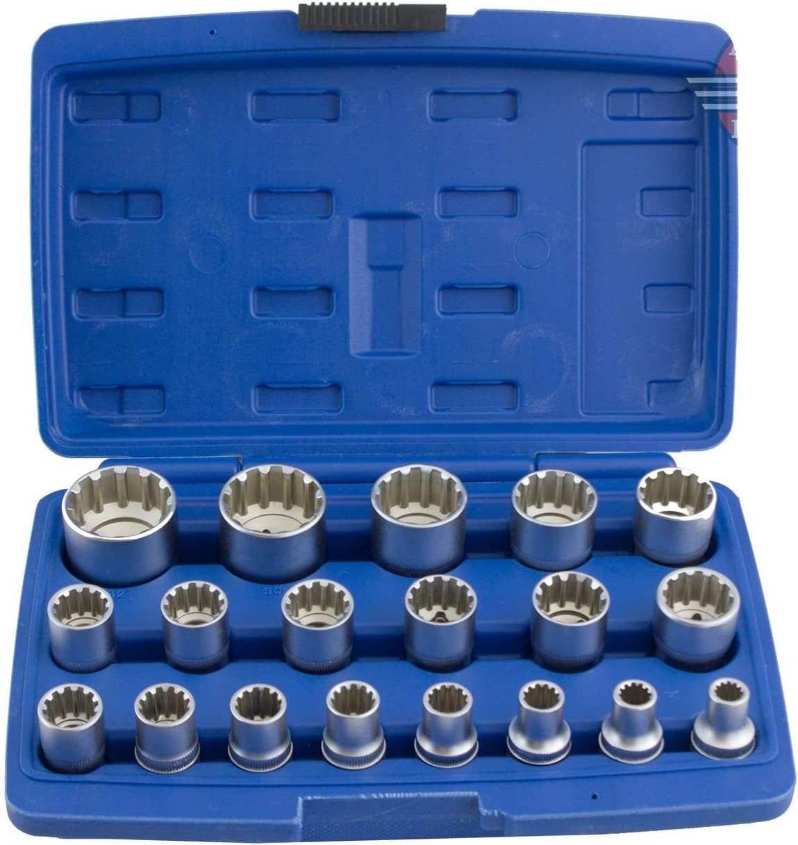 Falon-Tech Steckschlüssel Steckschlüssel Werkzeug Nusse Nuss Spline Vielzahn Satz Set 1/2"8-32 (19 St)