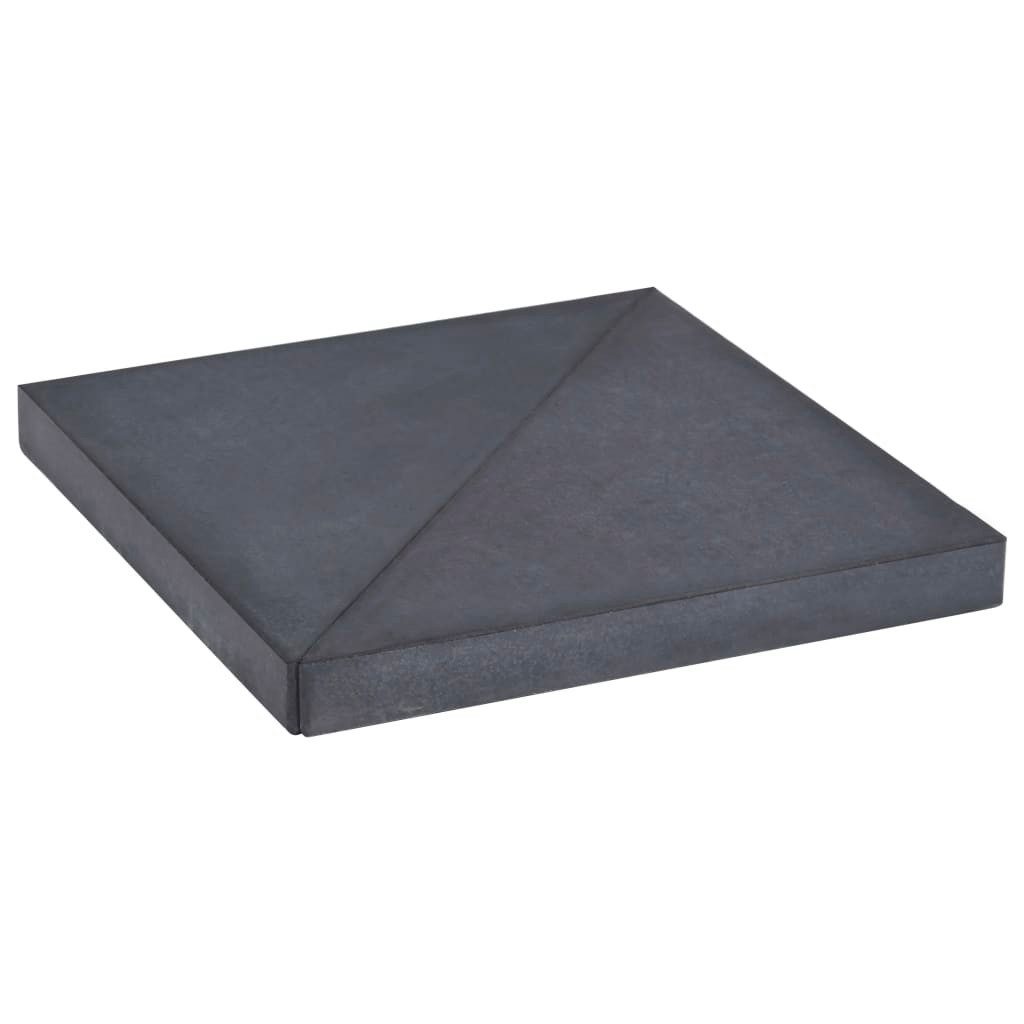 vidaXL Schirmhalter Sonnenschirm-Gewichtsplatte Schwarz Granit Quadratisch 15 kg