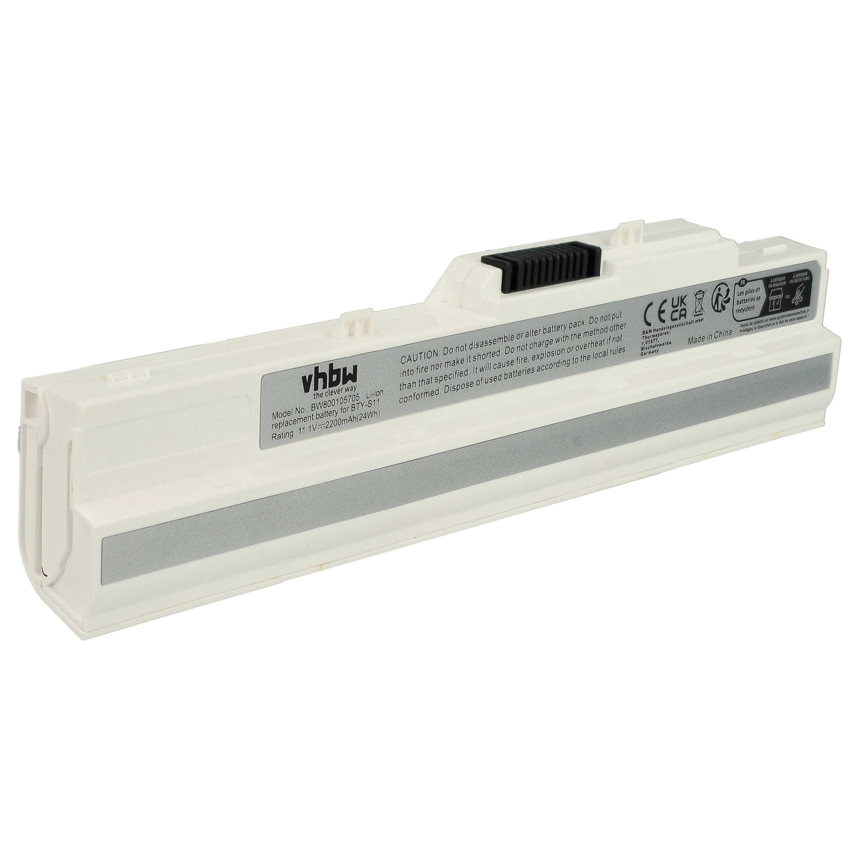 vhbw Akku passend für Datron Mobee N011 Notebook, Netbook (2200 mAh, 11,1 Laptop-Akku Akku Li-Ion 2200 mAh (11,1 V, 1 St), Leistungsfähiger Austausch-Akku für Notebook, Wiederaufladbar, Jede