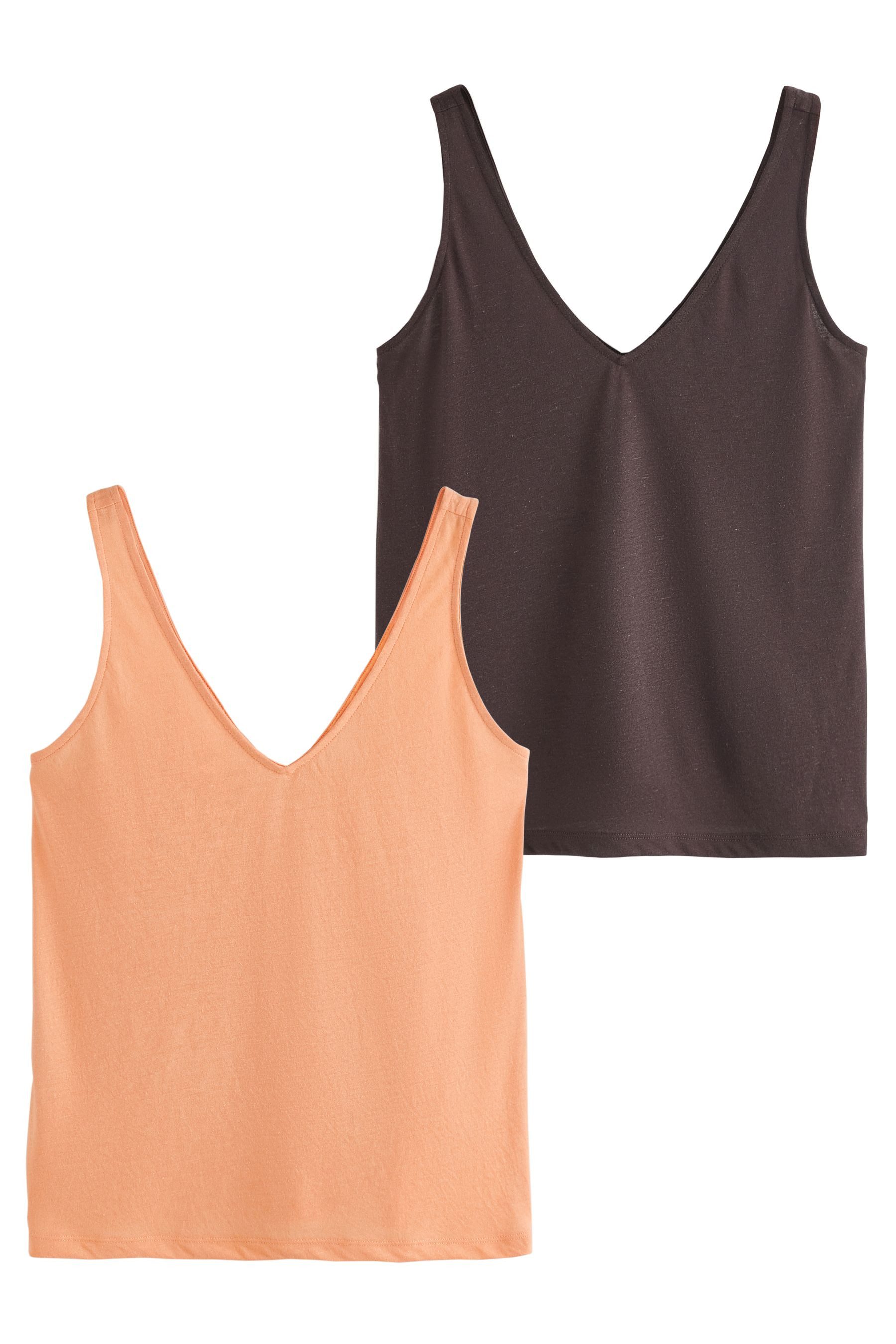 Next Trägertop Leichte Trägertops mit Leinen, 2er-Pack (2-tlg)