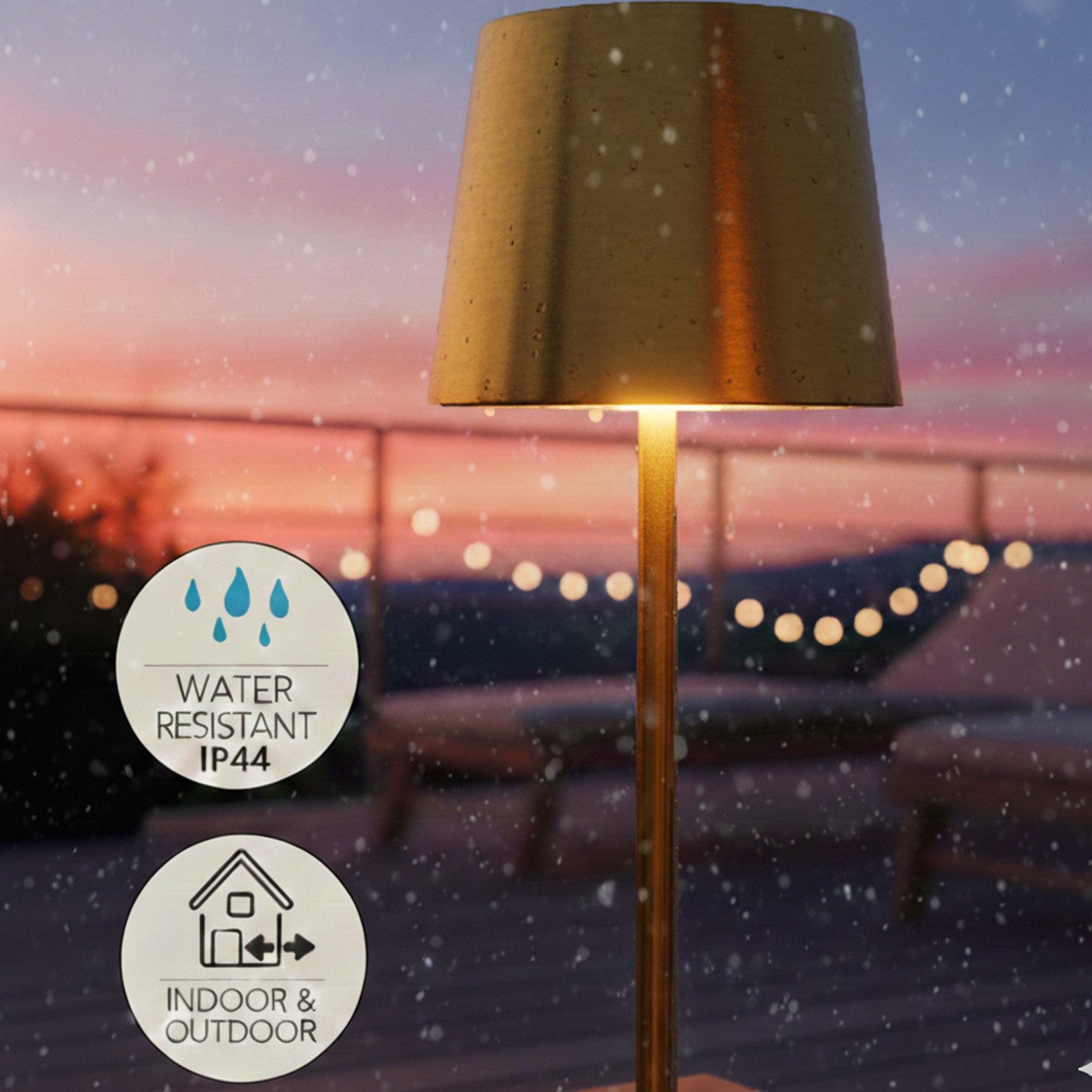 Coen Bakker Deco BV LED Außen-Tischleuchte Touch Tischlampe Dimmbar Akku IP44 Glatt Groß, Touch-Funktion, LED fest verbaut, Kaltweiß, Warmweiß, Tageslichtweiß – Bild 4 von 5