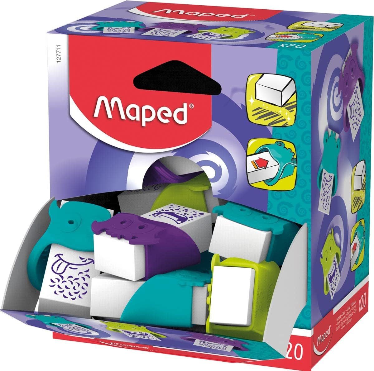 MAPED Radiergummi Maped 127711 Maped Kunststoff-Radierer LITTLE MONSTER, farbig sortiert