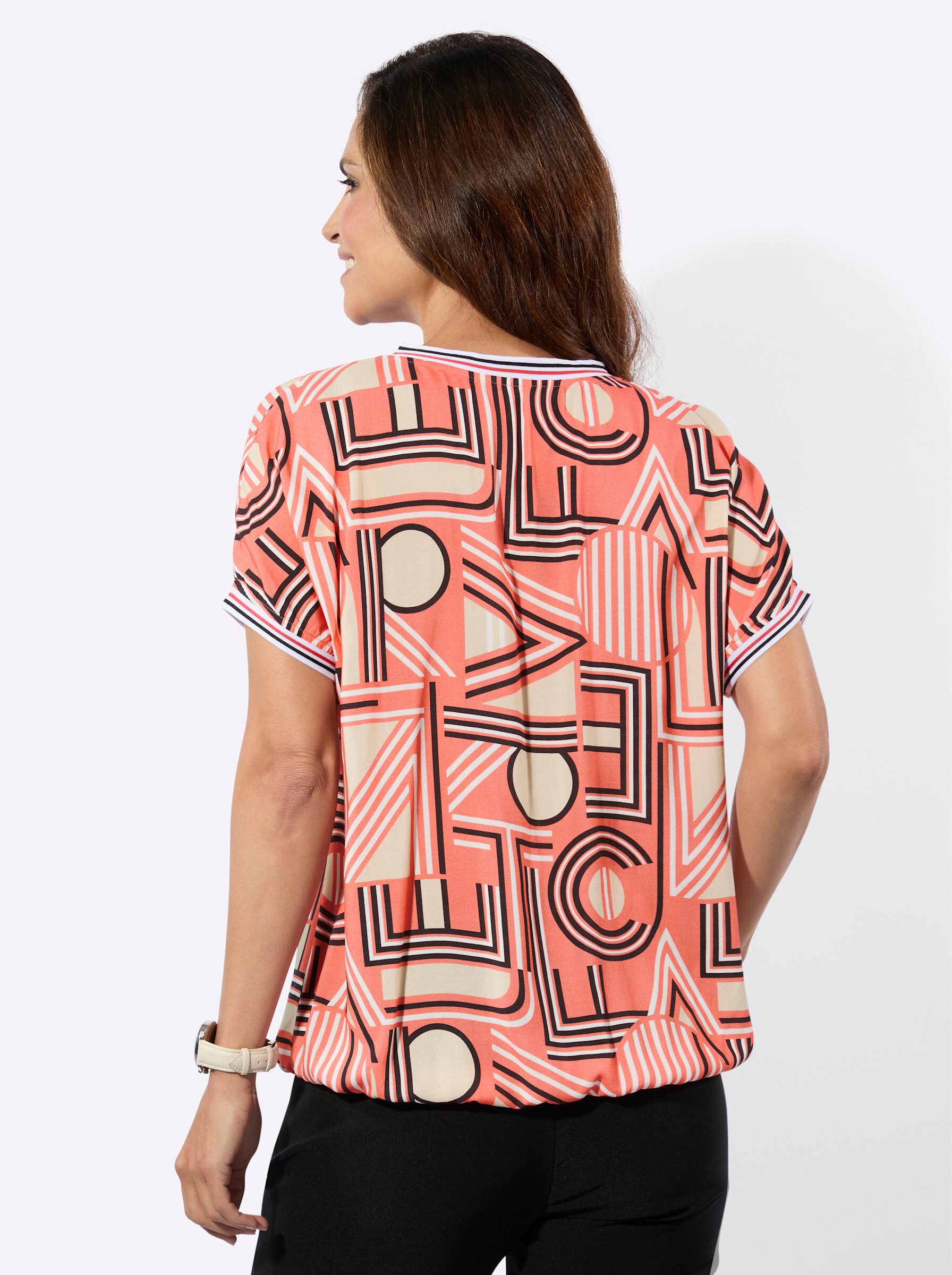 Witt Klassische Bluse Druck-Bluse Kurzarm günstig online kaufen