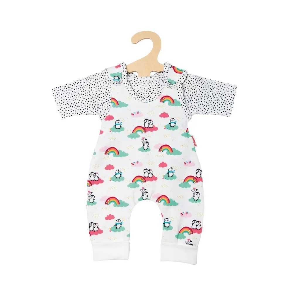Heless Puppenkleidung Puppen-Strampler mit T-Shirt Pinguin Pünktchen, Gr. 28-35 cm