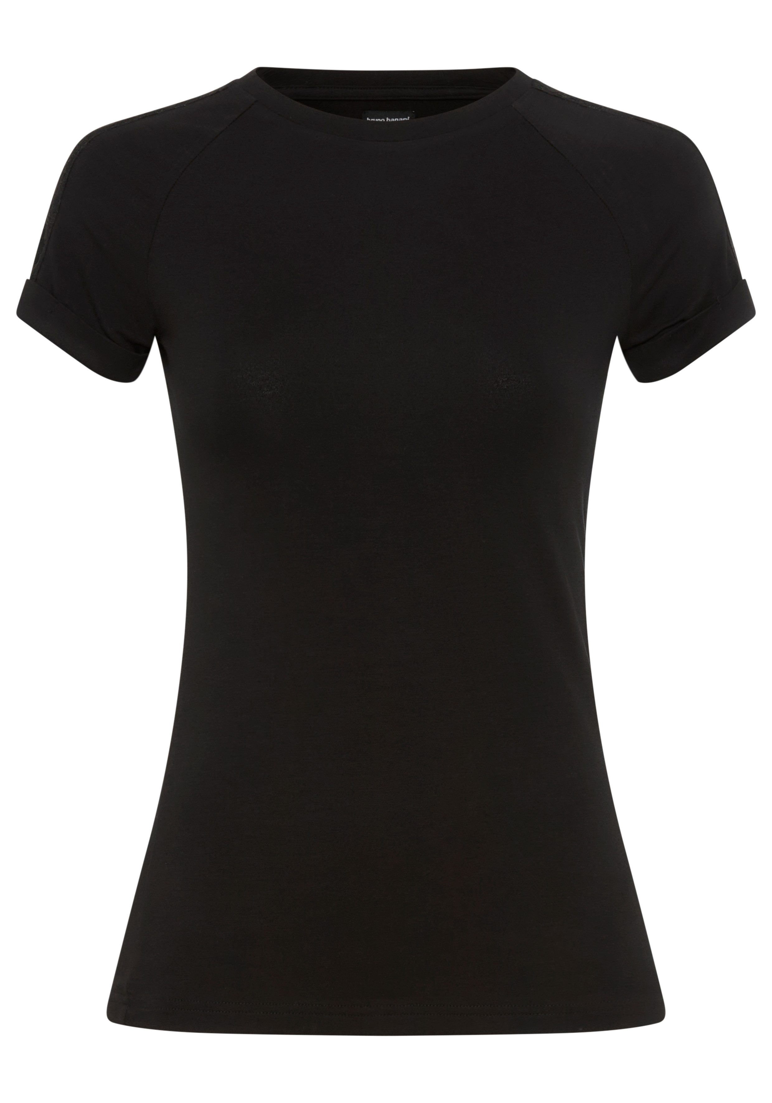 Bruno Banani T-Shirt mit Spitzen-Einsatz im Raglan-Ärmel