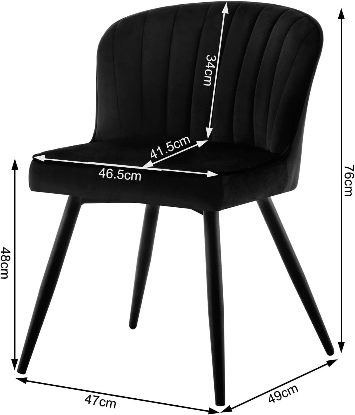 Samt, aus St), EUGAD (4 Schwarz Esszimmerstuhl Esszimmer Modern, Metallbeine Stühle