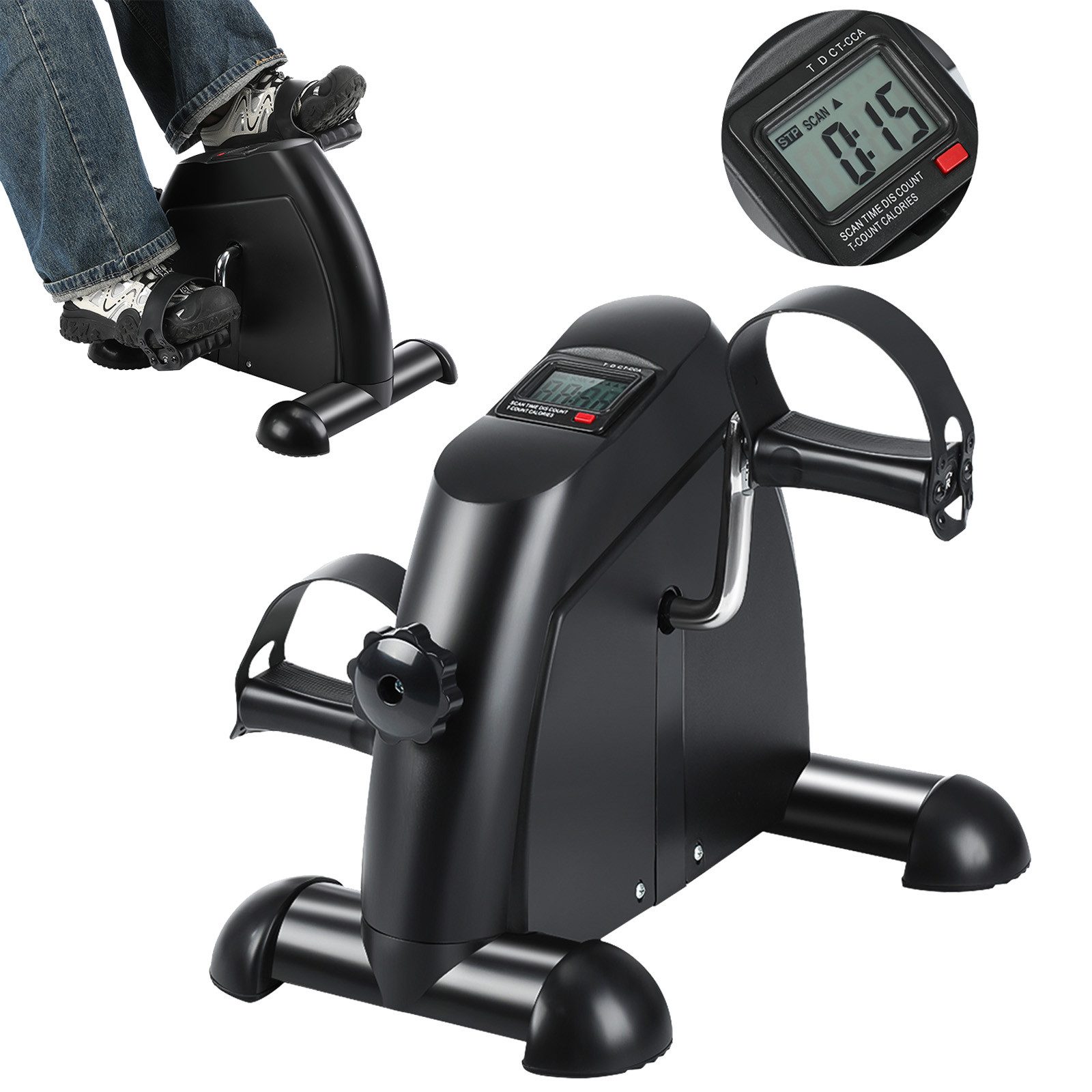 oyajia Mini-Heimtrainer Mini Heimtrainer & Bewegungstrainer für Arm- und Beintraining (Kompaktes Fitnessgerät mit LCD-Display & Einstellbarem Widerstand, Rutschfeste Pedale, leiser Lauf & ideal für Büro oder Zuhause), Mobiler Pedaltrainer zur Förderung von Kreislauf & Gelenkbewegung