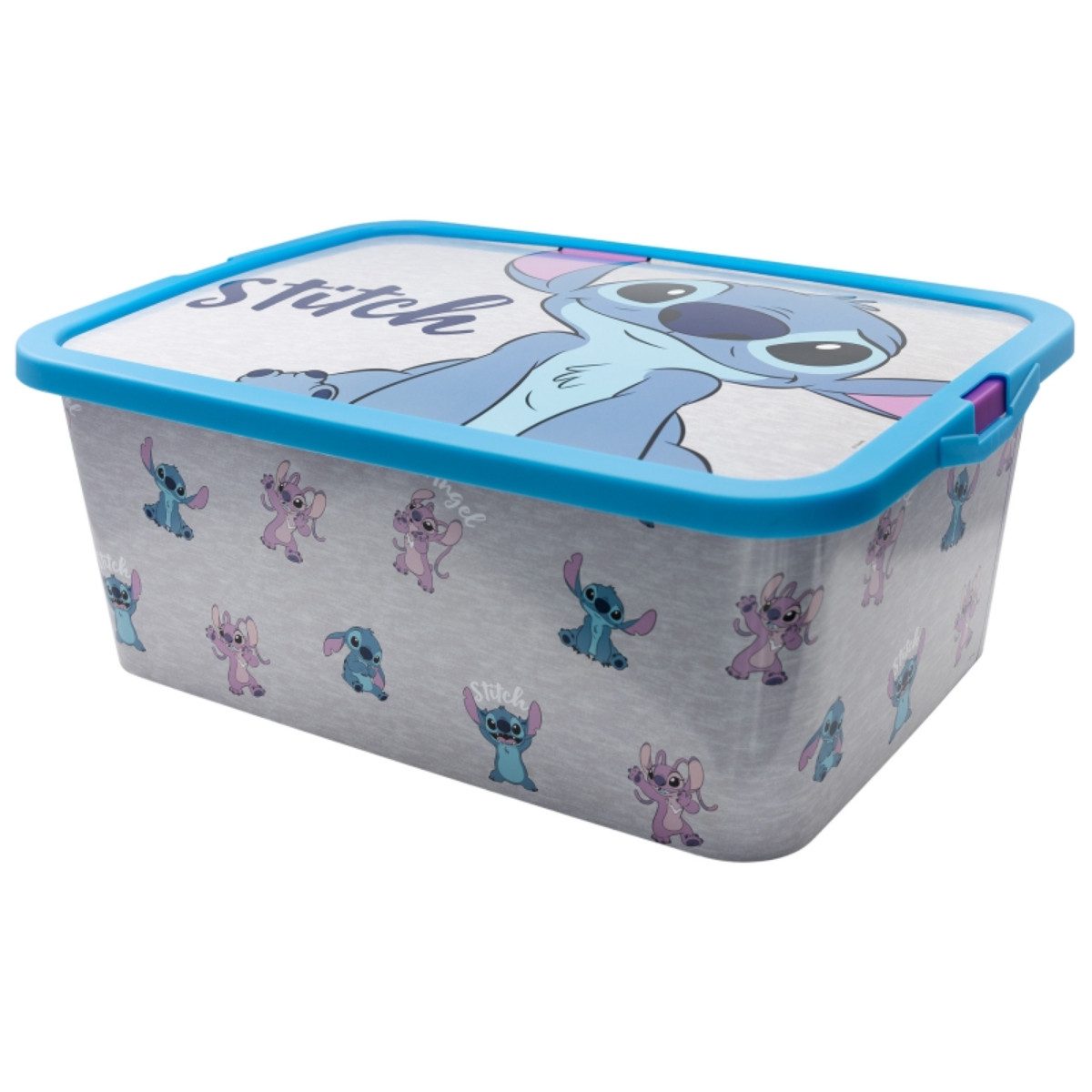 Storline Aufbewahrungsbox Disney Stitch Kinderbox 13 l Aufbewahrungsbehälter mit Deckel