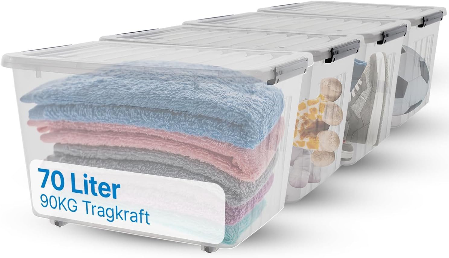 2mGoods Aufbewahrungsbox große Plastikboxen mit Deckel günstig online kaufen