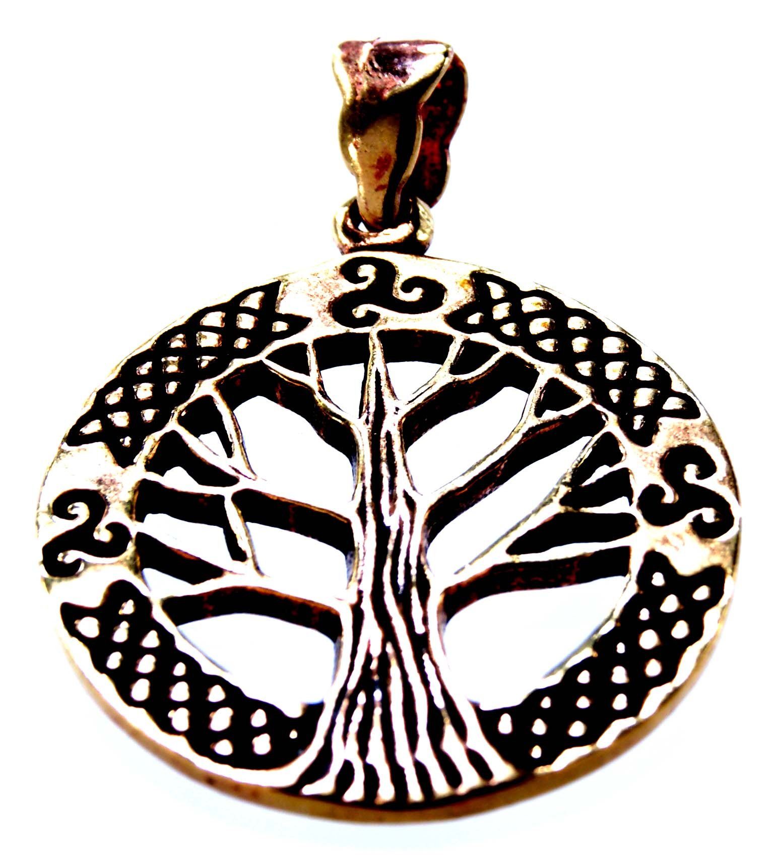 Leather Tree Yggdrasil Anhänger Lebens Kettenanhänger of Kiss Life Bronze Lebensbaum Baum of