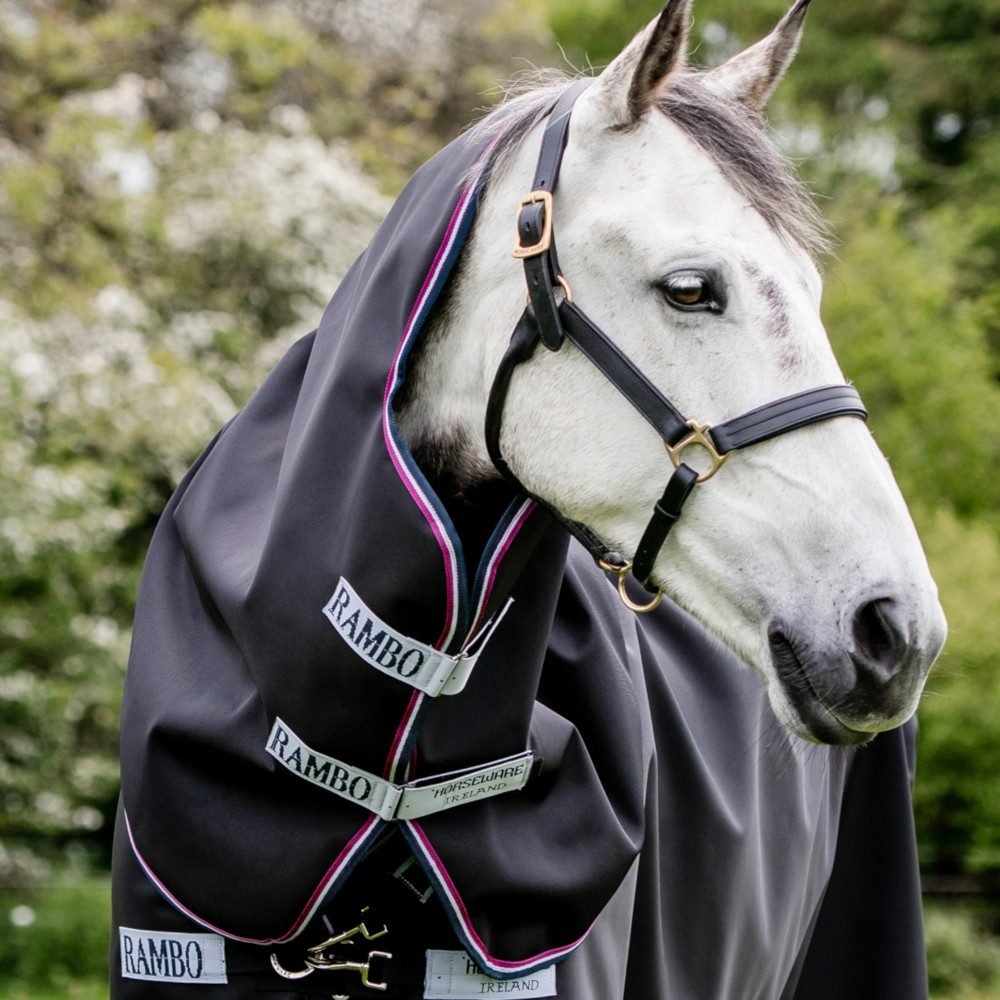 Horseware Pferde-Halsteil Horseware Rambo Supreme Hood 150g - Navy/Burgundy