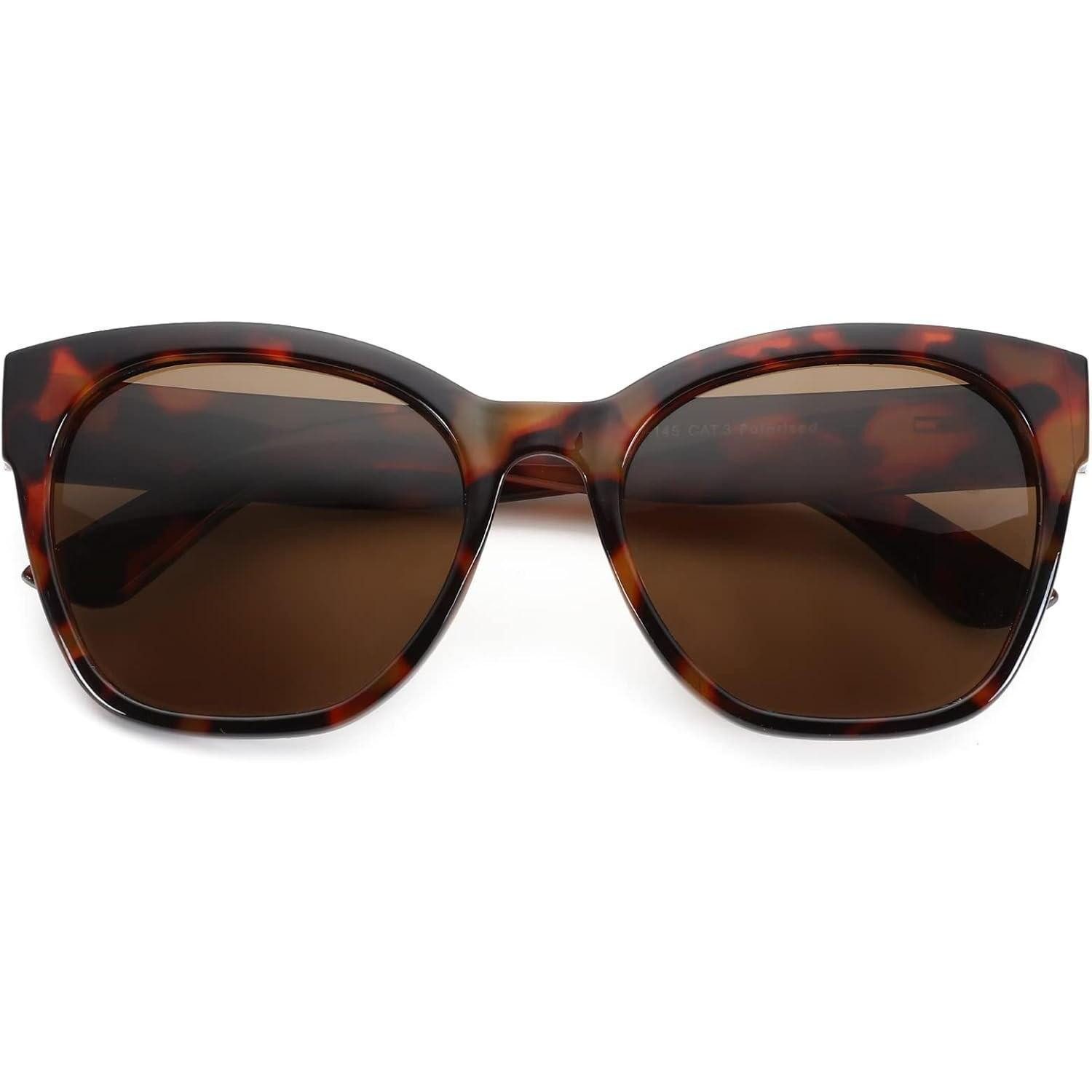 LuxusKollektion Retrosonnenbrille Sonnenbrille Cat Eye Damen polarisiert Braun Rahmen Dunkel Braun Linse