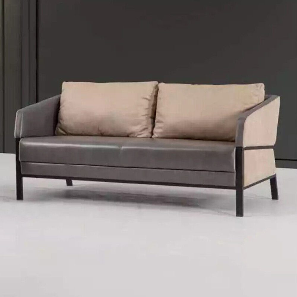 JVmoebel Sofa Grau Sofa 2 Sitzer Moderner Couch Office Möbel Polstersofa Designer, Made In Europe
