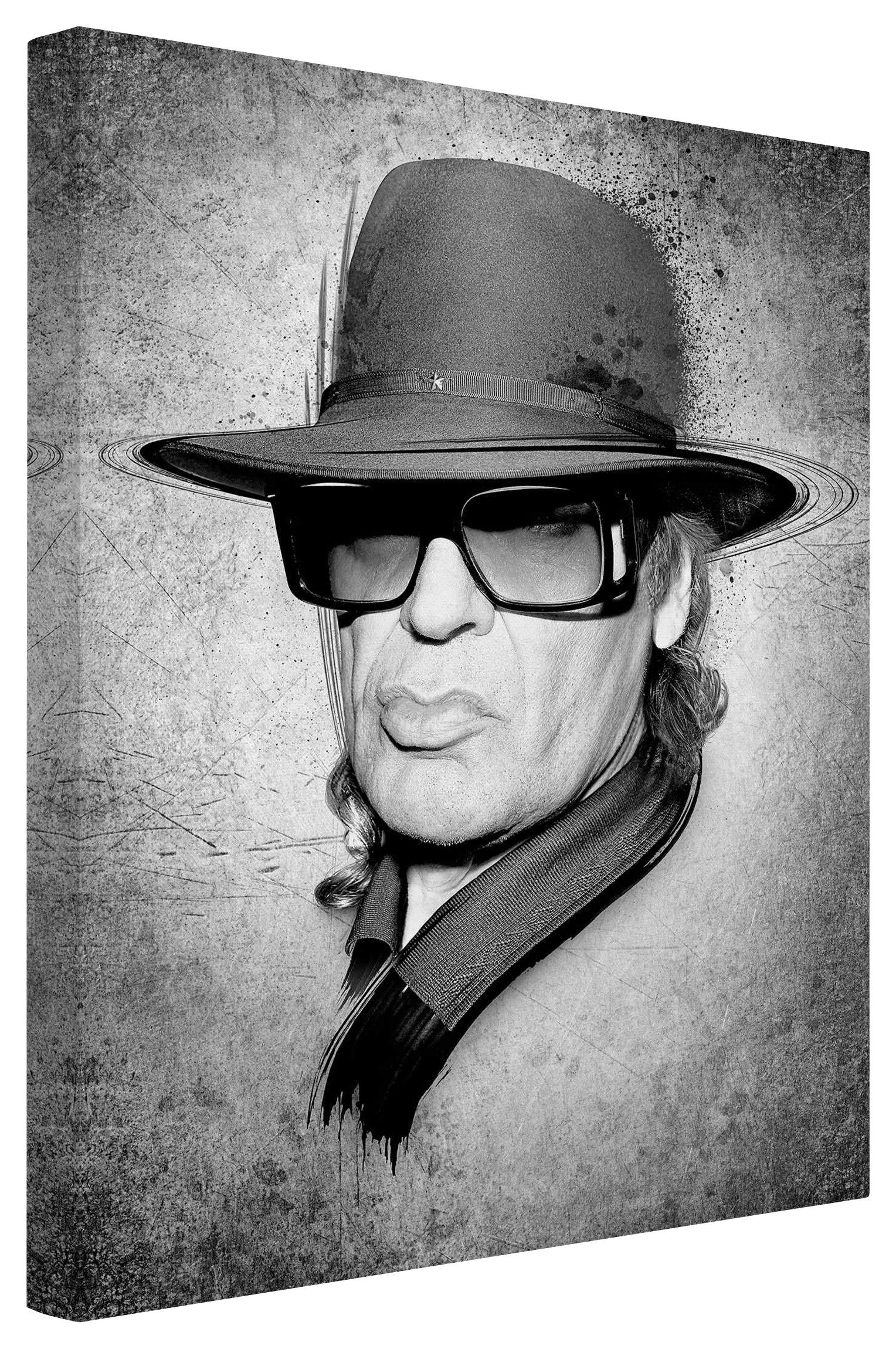 Leinwandbild Kunstkopie Udo Lindenberg schwarz weiss Bild auf Leinwand Groß XXL