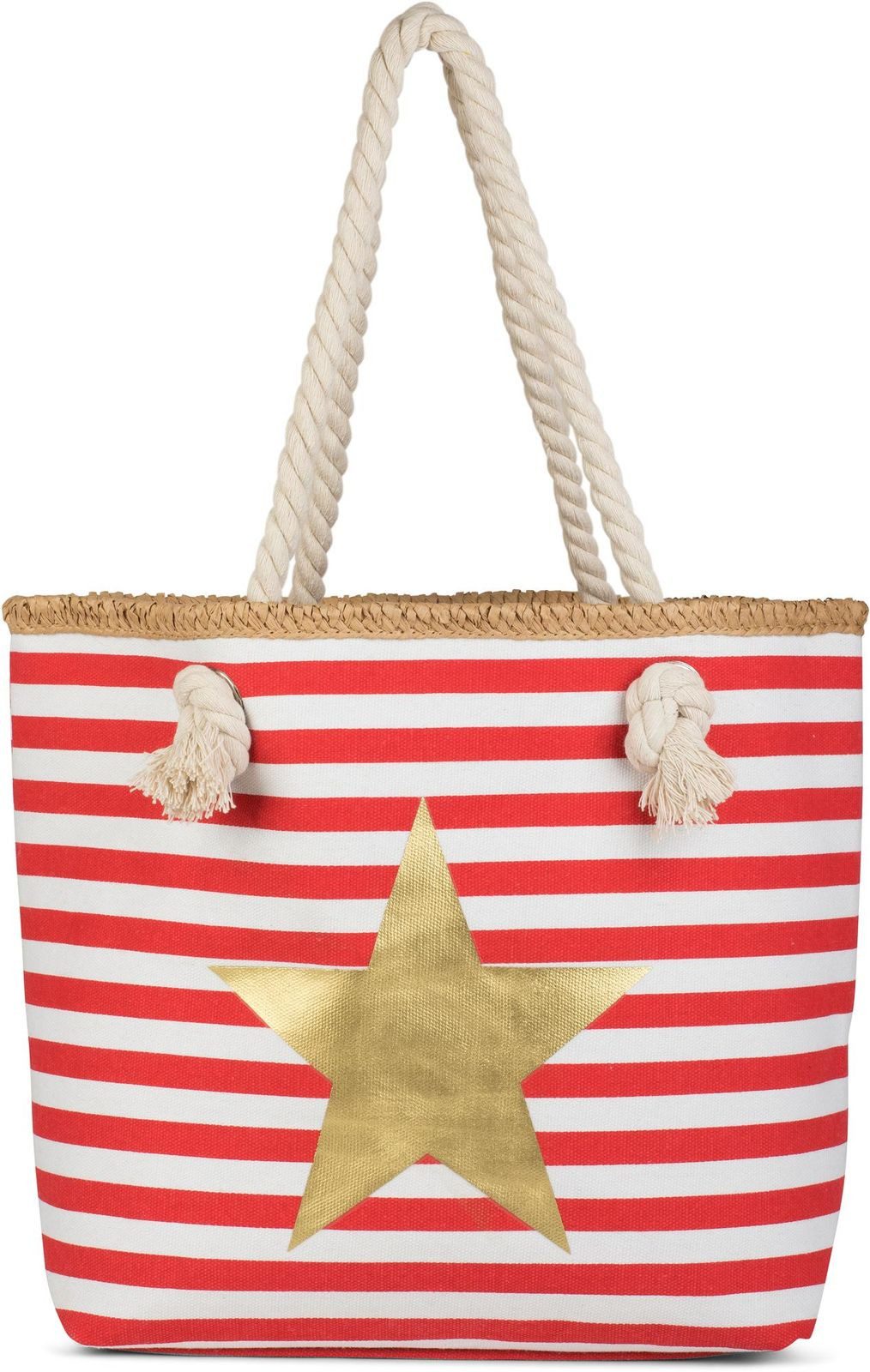 styleBREAKER Strandtasche Strandtasche mit breiten Streifen und Stern (1-tlg)