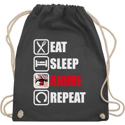 Shirtracer Turnbeutel Eat sleep Anime repeat - Manga Japan, Anime Geschenke