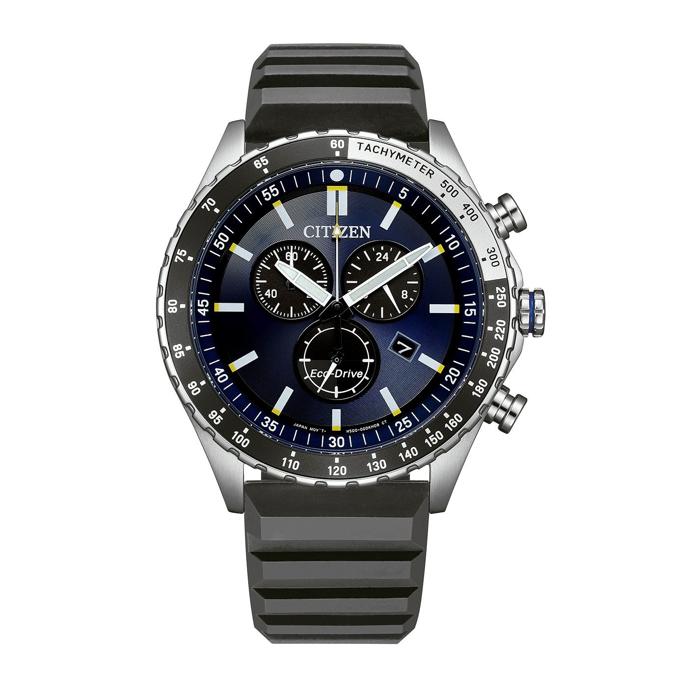 Citizen Chronograph Eco-Drive Sports Chrono AT2569-04L, Armbanduhr, Solar, Herrenuhr, Silikonarmband, analog, Big Date