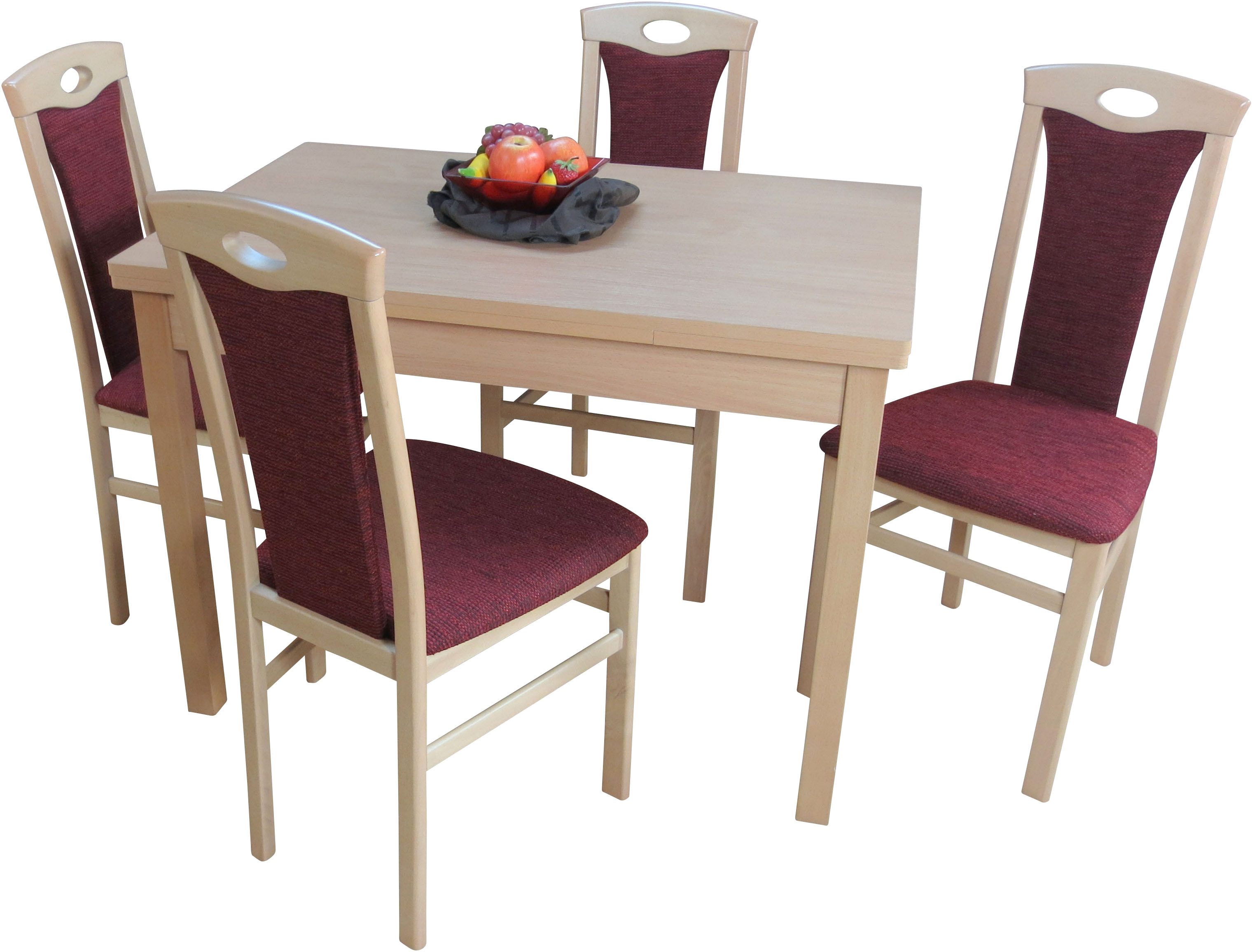 HOFMANN LIVING AND MORE Essgruppe 5tlg. Tischgruppe, (Spar-Set, 5-tlg., 5tlg. Tischgruppe), Stühle montiert