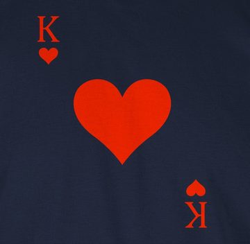 Shirtracer T-Shirt Herz König - King Queen Kartenspiel Karneval - Herzkönig Spielkarte He Karneval & Fasching