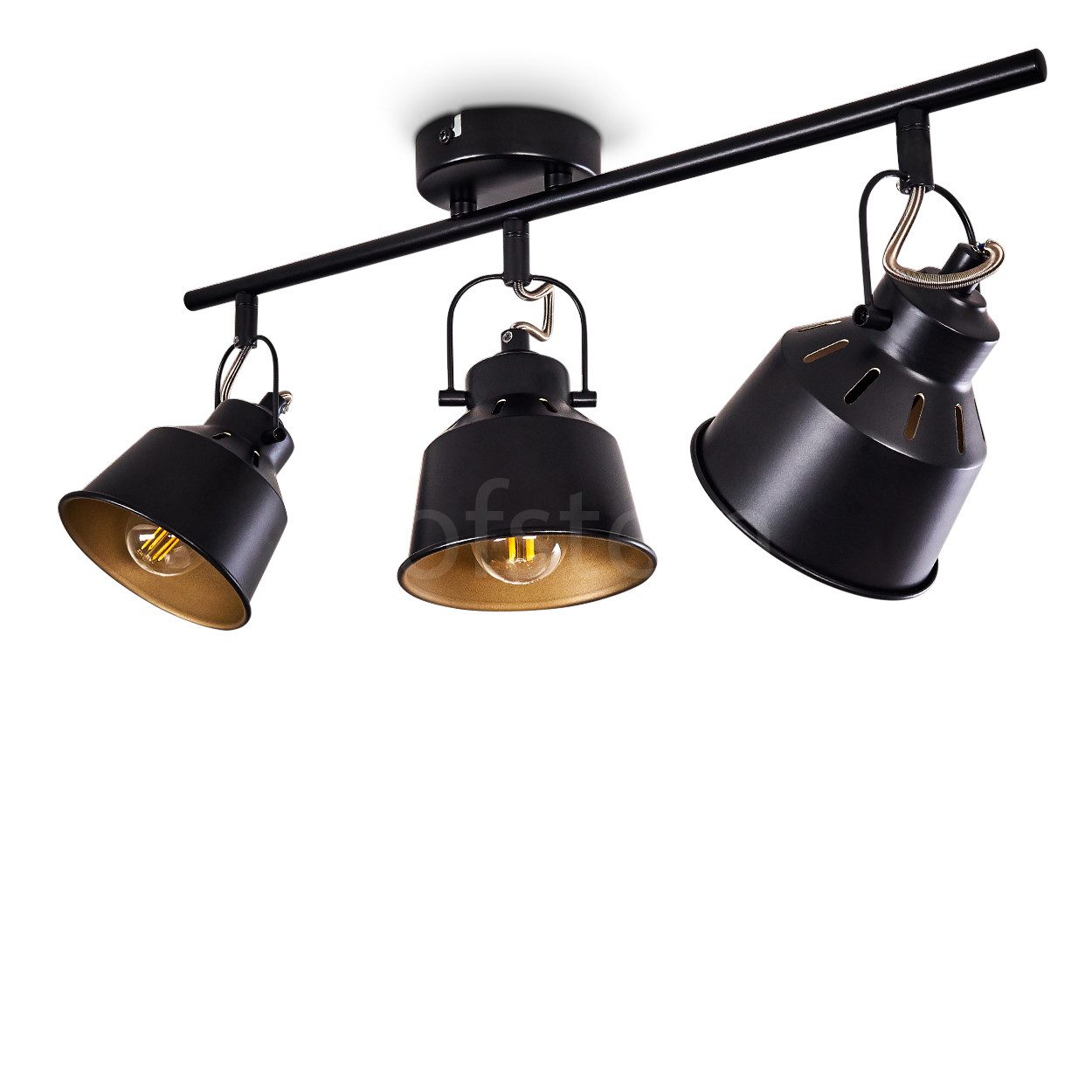 hofstein Deckenleuchte »Rimini« Deckenlampe aus Metall in Schwarz/Gold, ohn günstig online kaufen