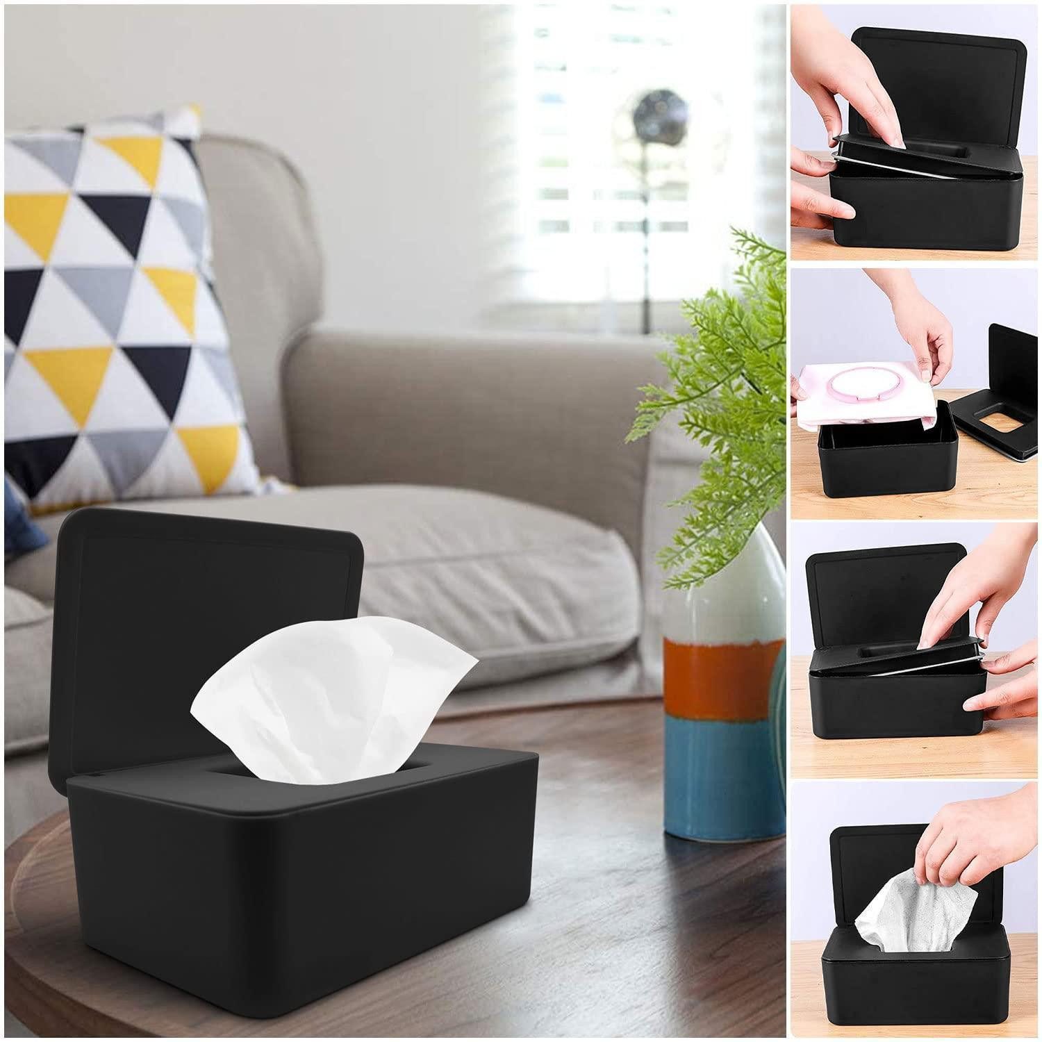 LuxusKollektion Feuchttücherbox Feuchttücherbox Toilettenpapier Baby Aufbewahrungsbox Schwarz – Bild 4 von 5