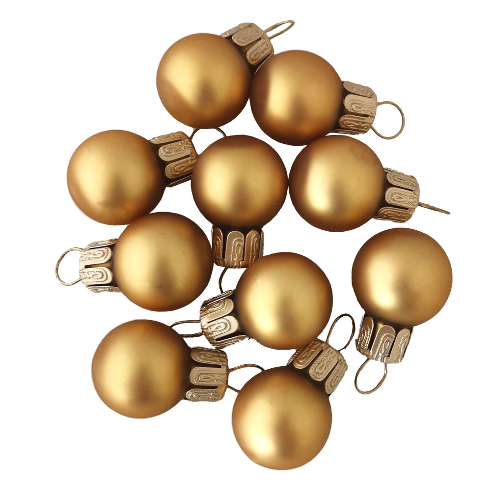 Schatzhauser Ø gold Weihnachtsbaumkugel matt Mini-Kugeln, Spiegelbeeren St) 2cm (10