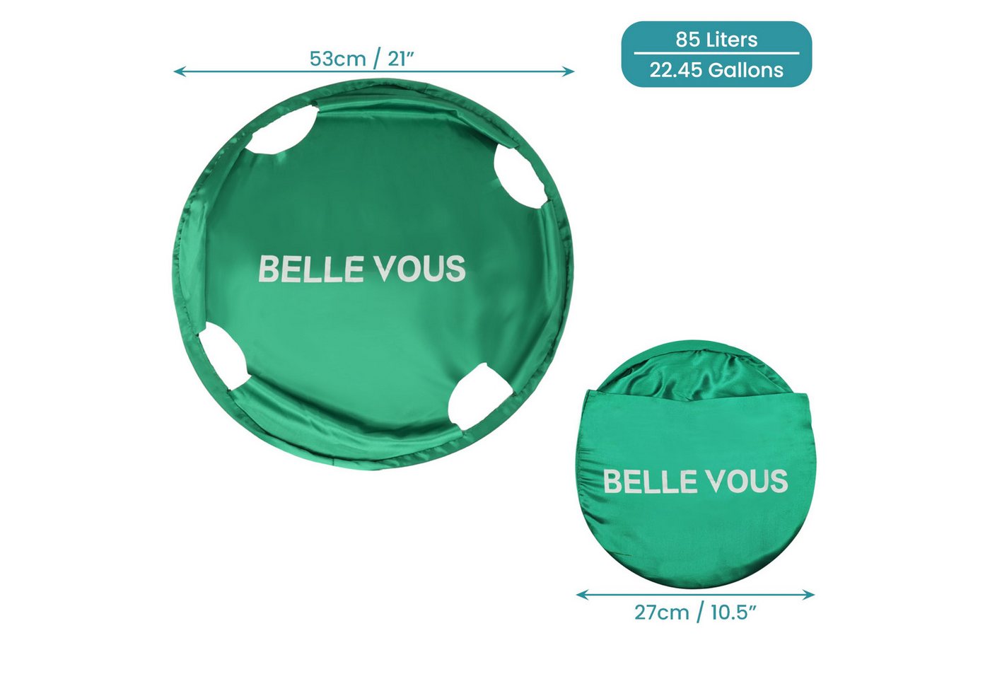 Thumbnail - Belle Vous Aufbewahrungsbox Belle Vous Collapsible Laundry Turtle Basket - 90cm/35 Inches Portable (1 St)