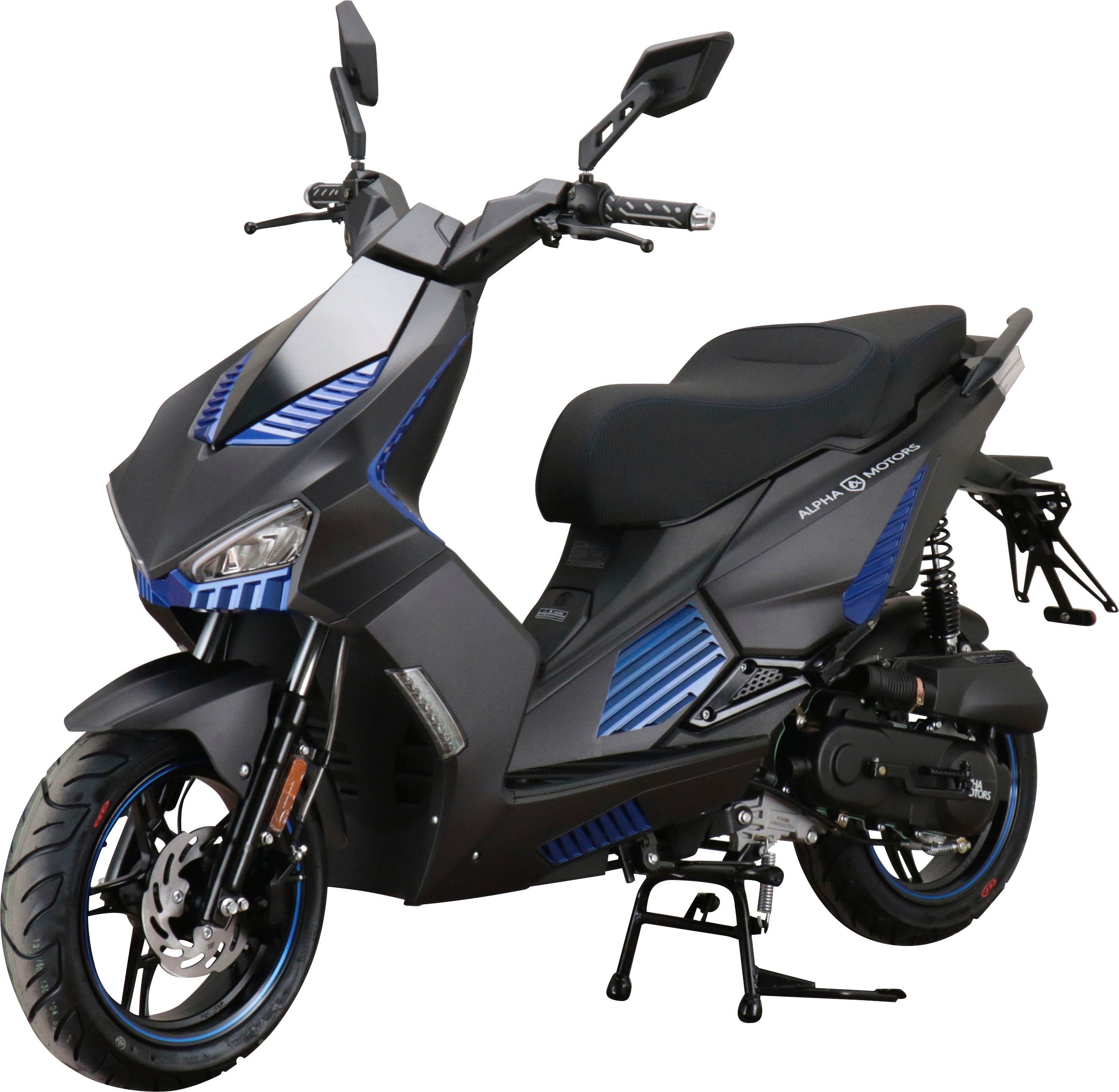 Alpha Motors schwarz SHARK, 45 mit ccm, Keyless-System 50 5, Euro Motorroller km/h