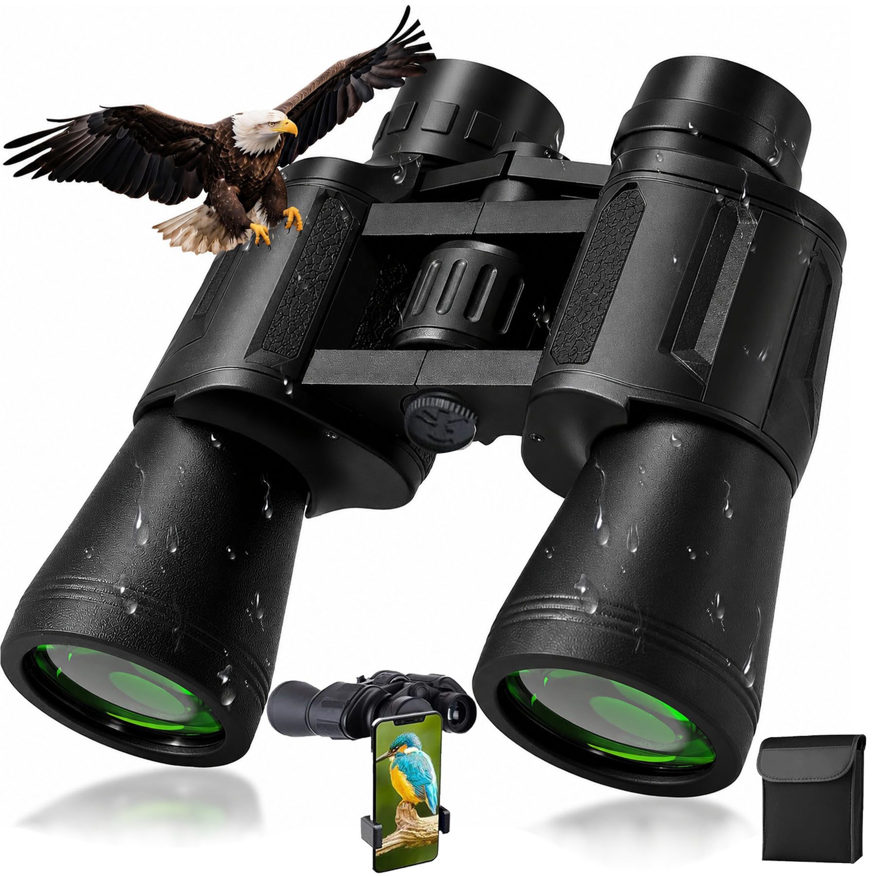 Mutig 10X50 Ferngläser für Erwachsene,Fernglas mit BAK-4 Prisma FMC Objektiv Binocular (Clear View für Vogelbeobachtung,Jagd,Reisen, Wandern,Kreuzfahrt Reisen)