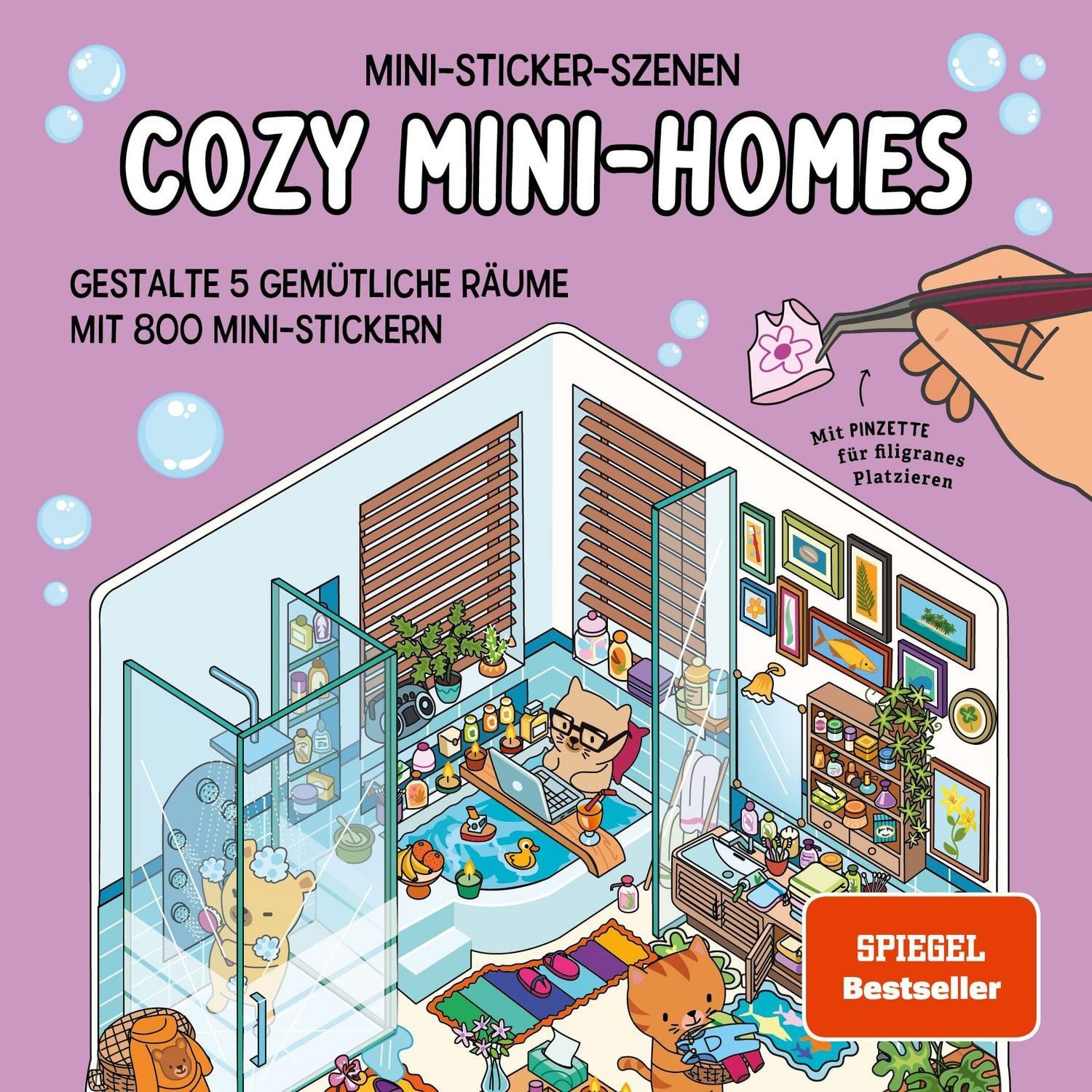 Mini-Sticker-Szenen - Cozy Mini-Homes I 3D-Sticker 5 Räume mit 800 Min / diverse