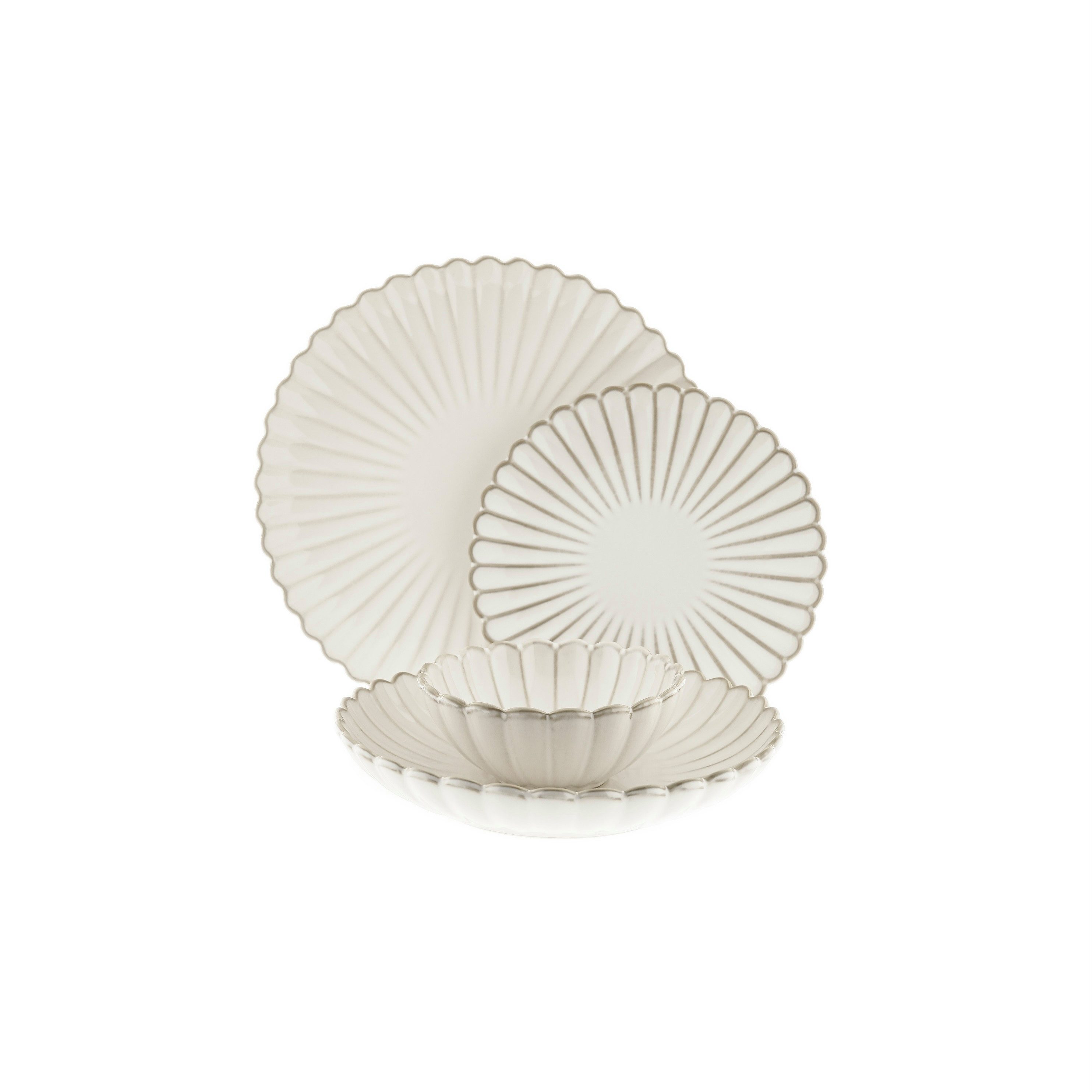 Almina Geschirr-Set Bloomy 24-teilig aus hochwertigem Porzellan für 6 Personen (24-tlg), 6 Personen, Porzellan, 24-teilig, für 6 Personen