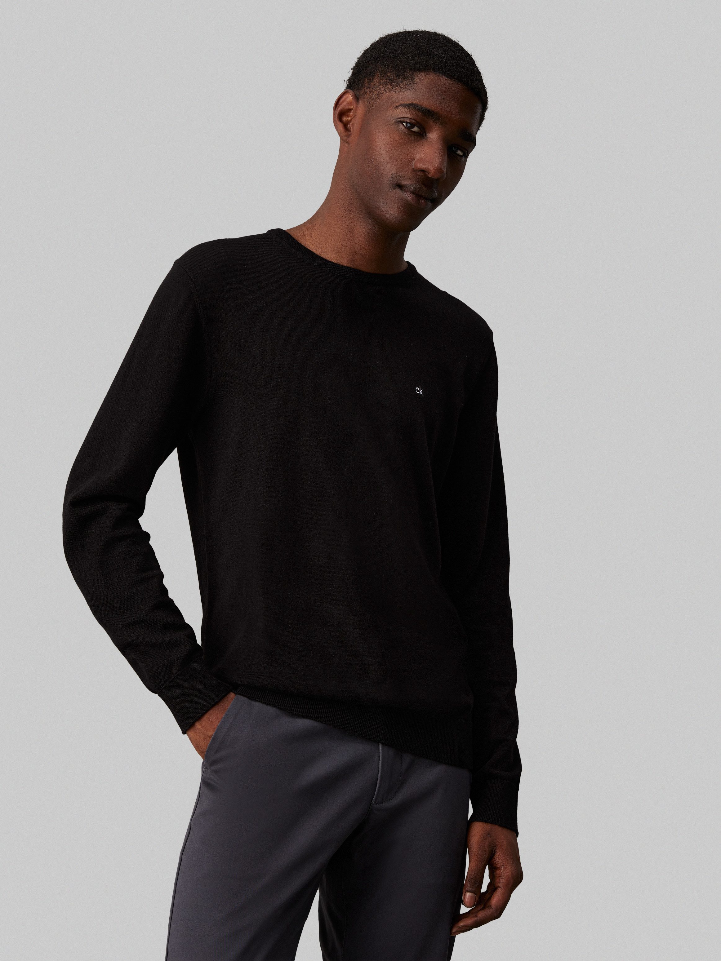 Calvin Klein Rundhalspullover COTTON SILK BLEND günstig online kaufen