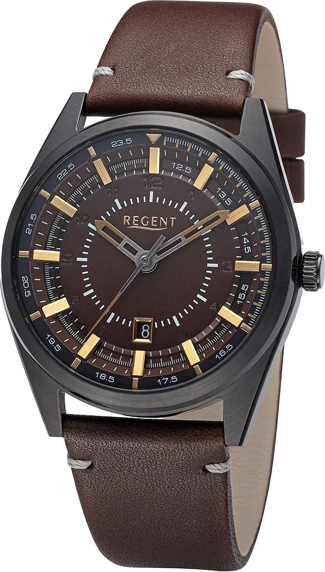 Quarzuhr Regent Herren Armbanduhr Analog
