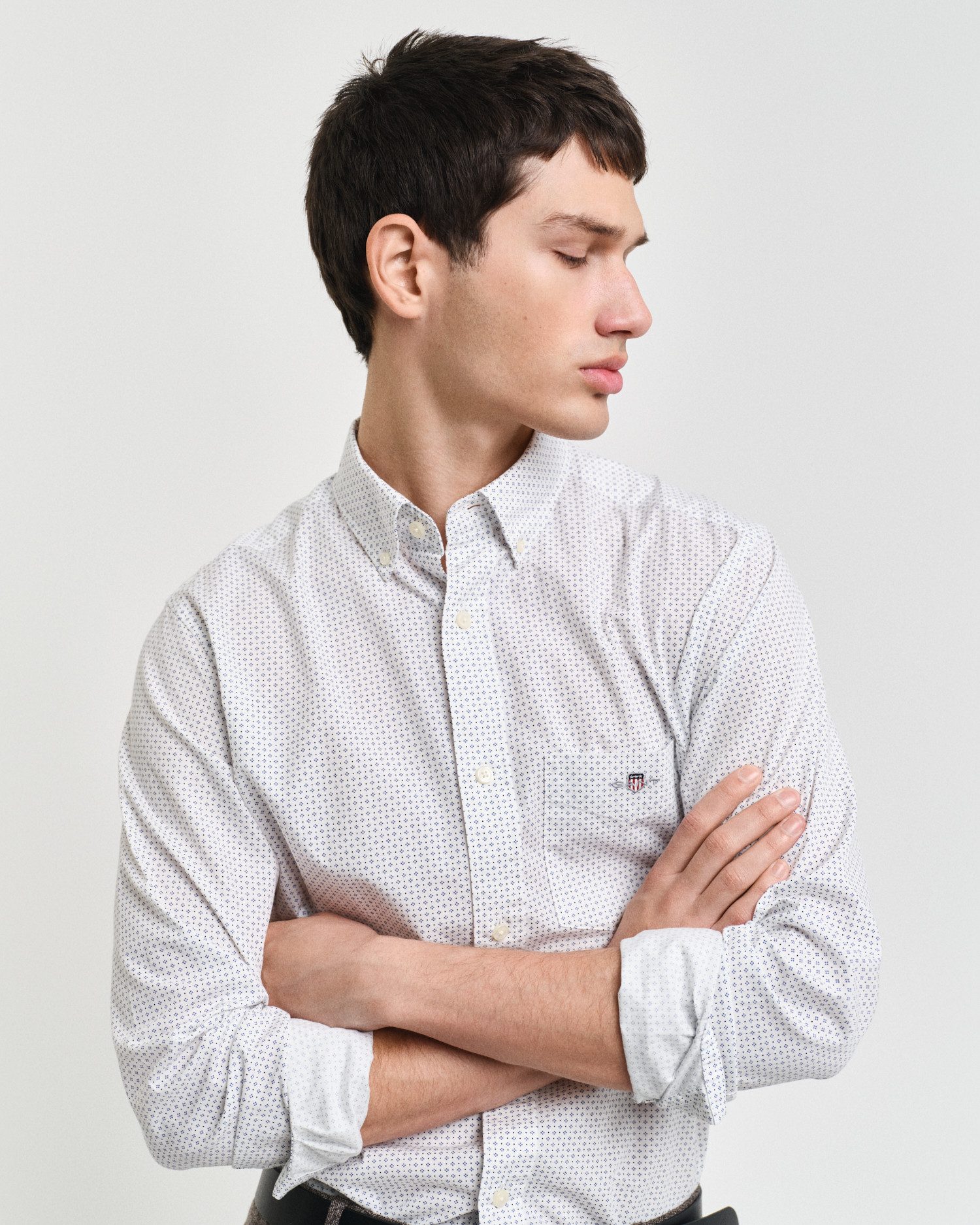 Gant Langarmhemd REG MICRO PRINT SHIRT mit einem dezenten, durchgehenden Mikro-Print