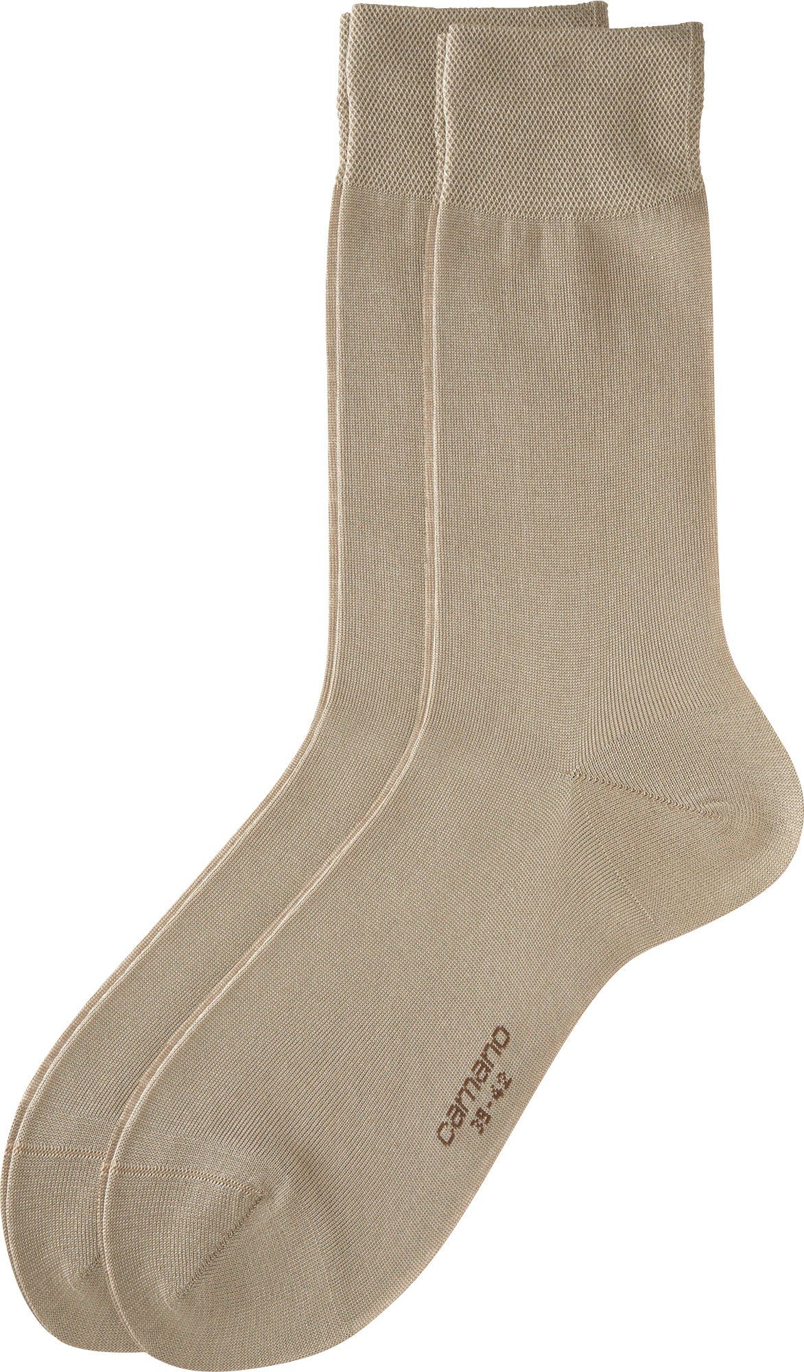 Camano Socken Herren Business-Socken 2 Paar Uni beige