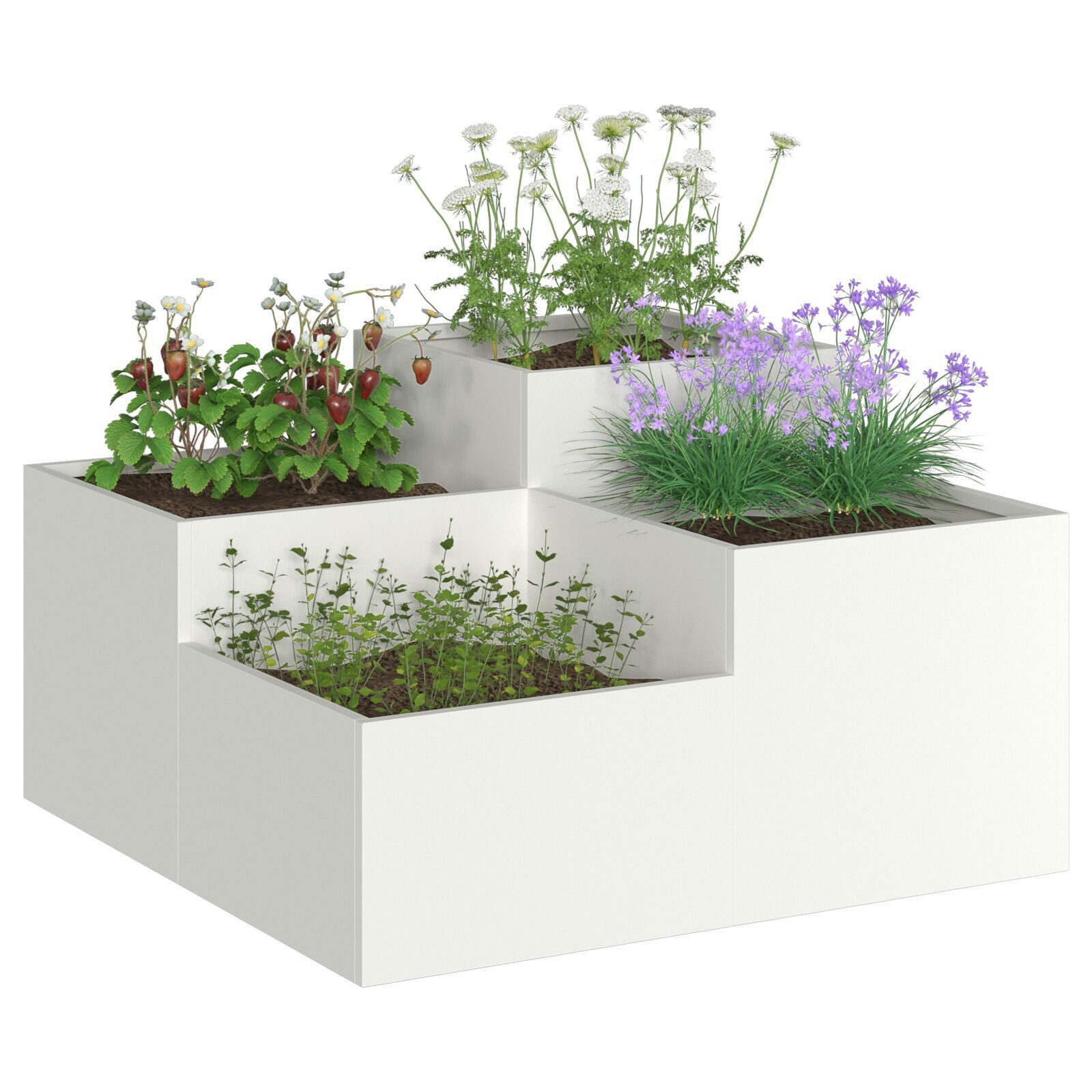 vidaXL Blumentopf Pflanzkübel 100x100x48 cm Weiß günstig online kaufen
