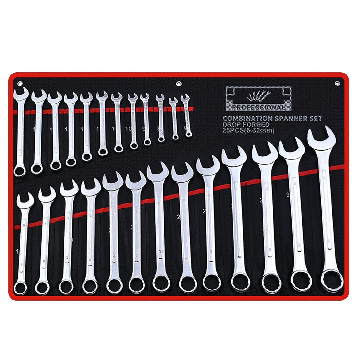 Maulschlüssel 25tlg Maulschlüssel Schraubenschlüssel Satz inkl. Rolltasche 6-32mm