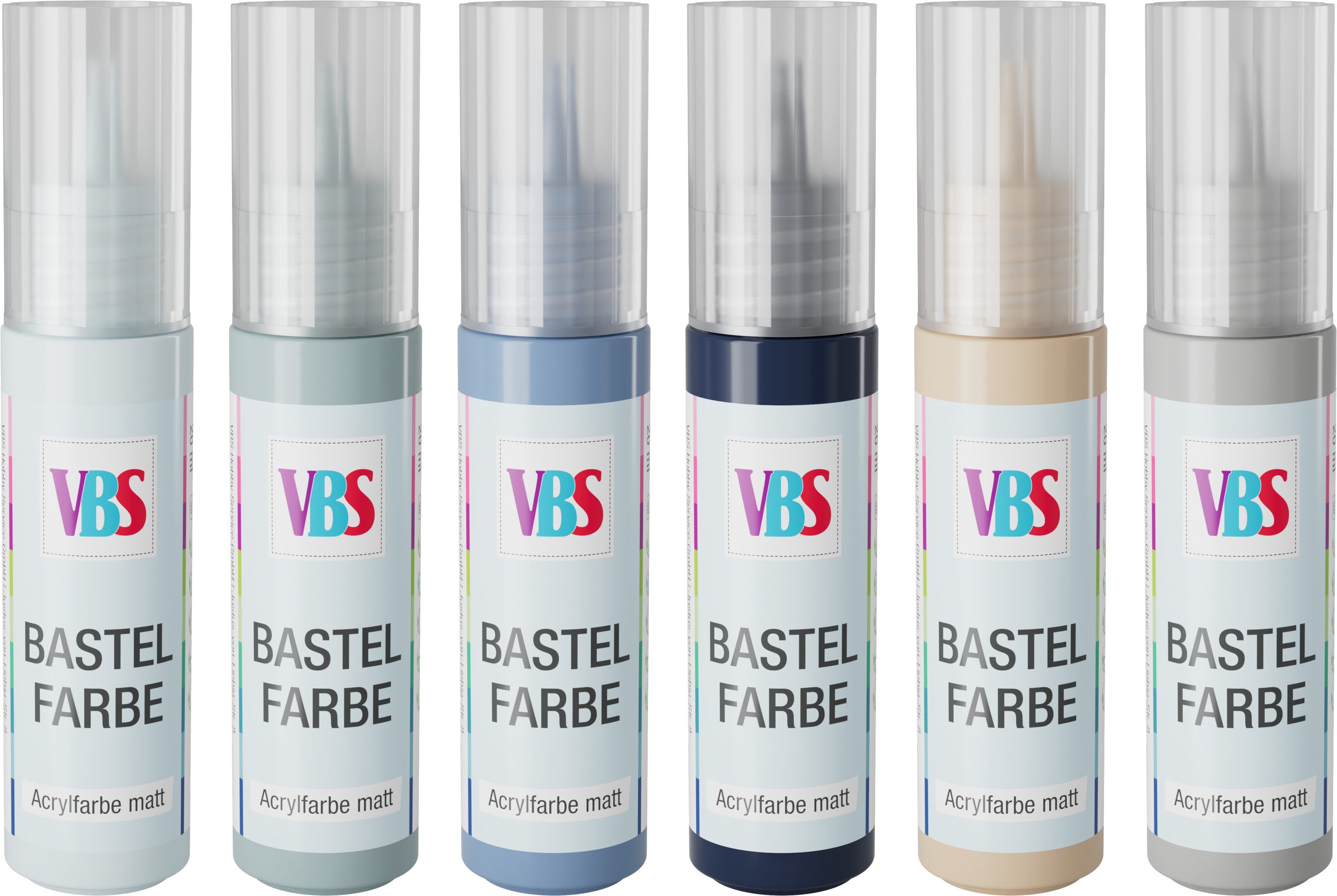 VBS Bastelfarbe Blue Nature, 6 x 20 ml