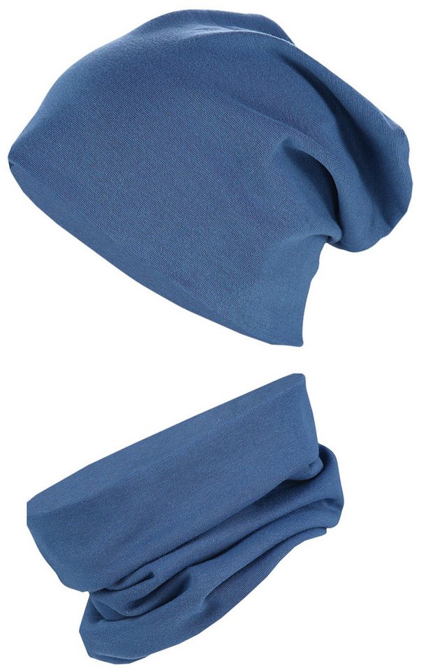 TupTam Beanie Kinder Beanie Mütze Schlauchschal Set aus Jersey und Rippstoff