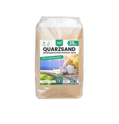 Best for Garden Quarzsand für Sandfilteranlage, feinkörniger Filtersand (0,4-0,8mm) (Ideal für Pool, Schwimmbad, Swimmingpool), – Hochwertiger Sand für Filteranlagen.