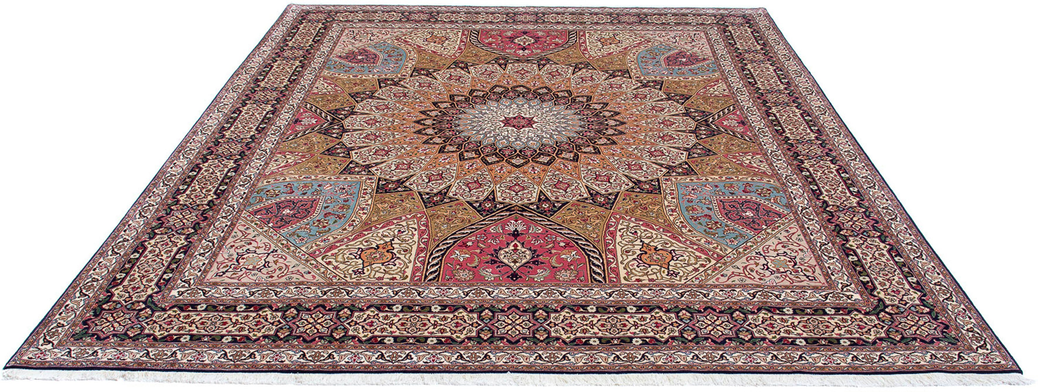 Orientteppich Perser - Täbriz - Royal - 293 x 254 cm - mehrfarbig, morgenland, rechteckig, Höhe: 7 mm, Wohnzimmer, Handgeknüpft, Einzelstück mit Zertifikat