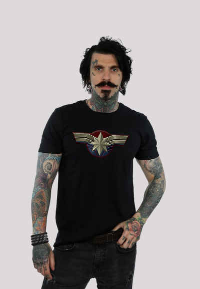 F4NT4STIC T-Shirt »Marvel Captain Marvel Chest Emblem - Premium Superhelden Iron Man Captain America Hulk Thor Loki Punisher Spider-Man Venom Fan Merch« Herren,Premium Merch,Regular-Fit,Basic,Logo Print