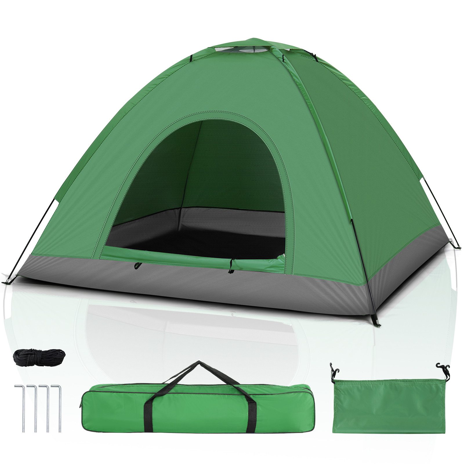 LALAHO Kuppelzelt Campingzelt Familienzelt für 3-4 Personen für Outdoor-Abenteuer, Personen: 3, wasserdicht winddicht Ventilation, 200 x 200 x 135cm