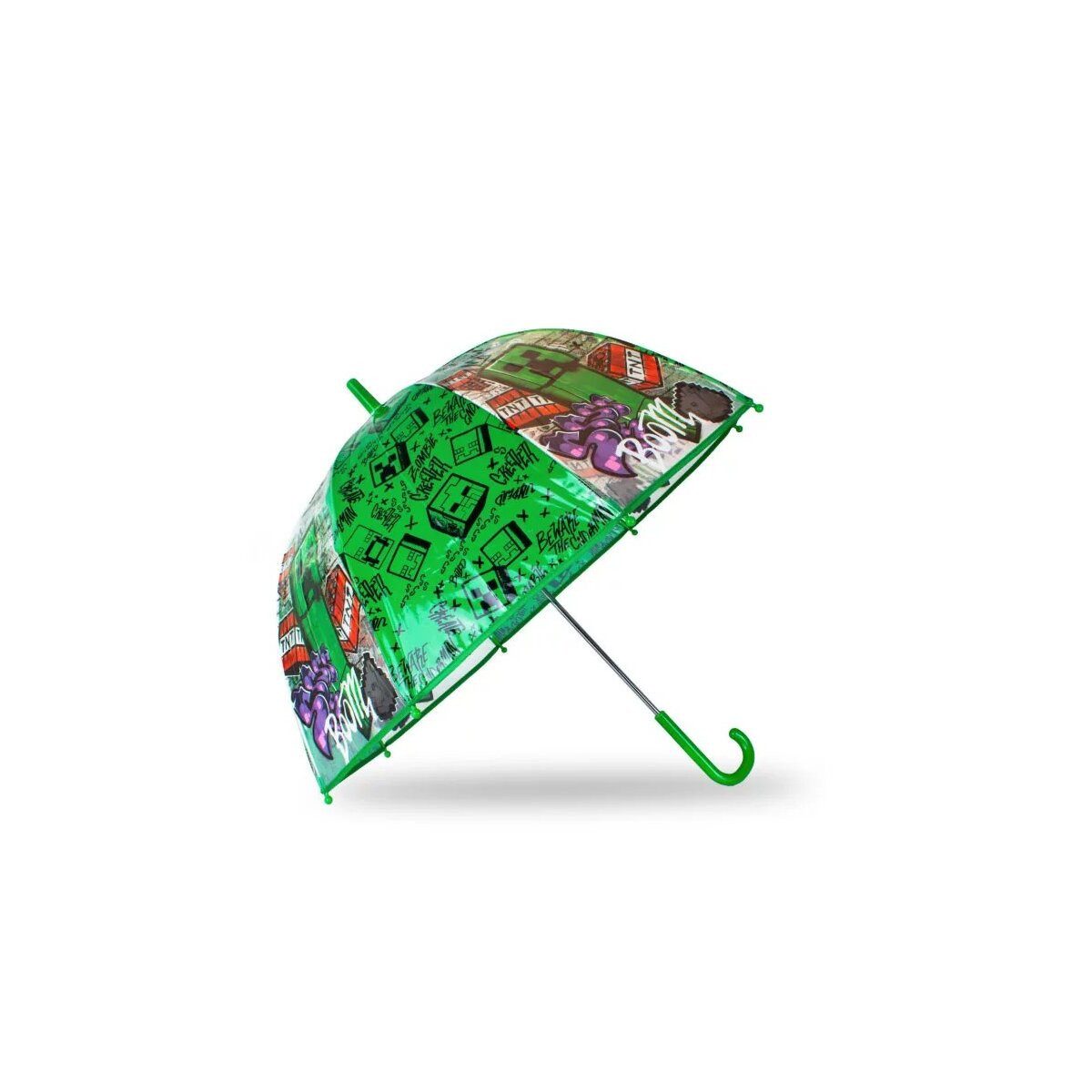 Minecraft Stockregenschirm Minecraft Boom Kinder transparenter Regenschirm Ø70 cm