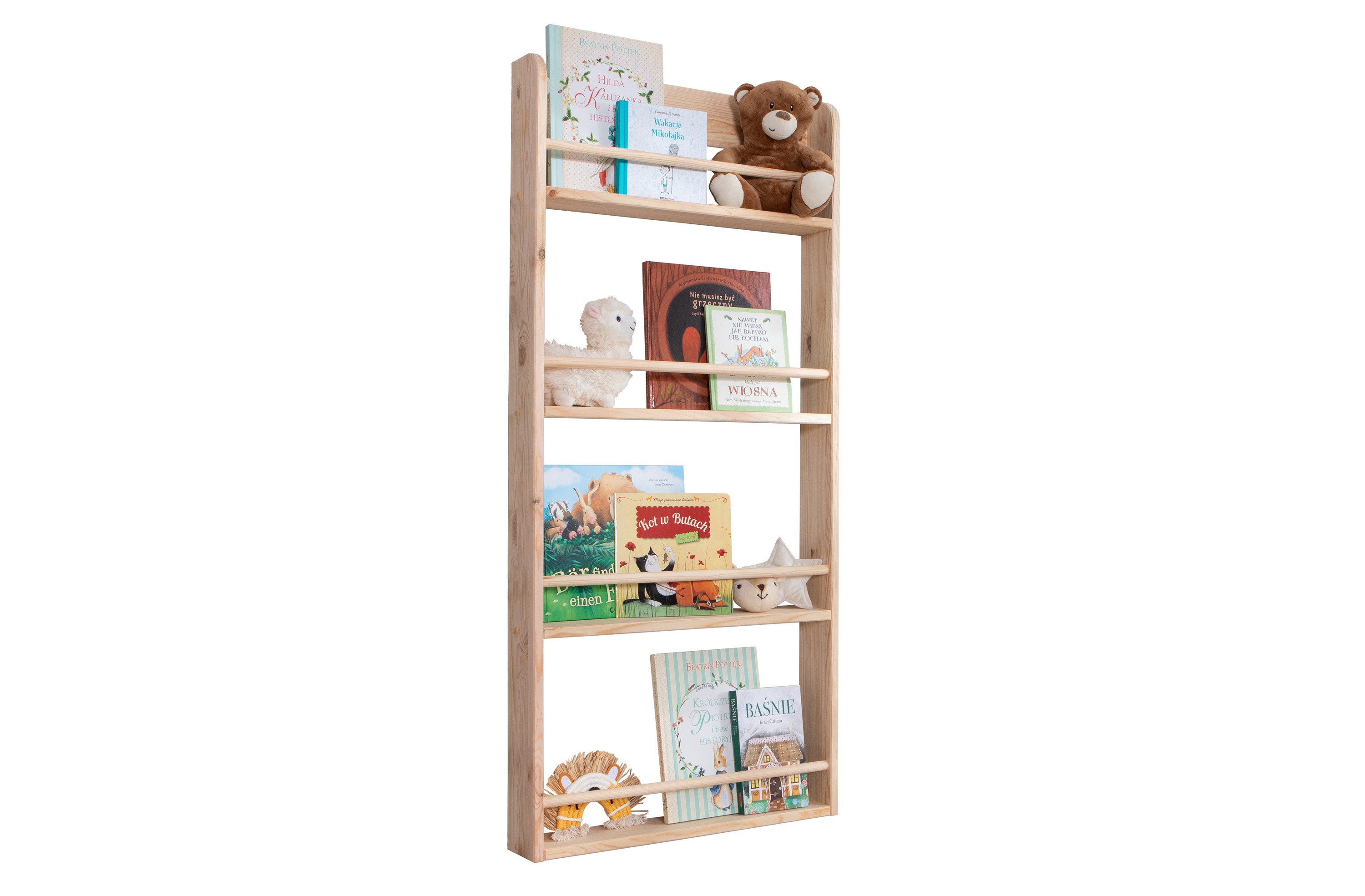 Ticaa Wandregal Kinder Bücherregal Toni 55x80 & 60x130, in verschiedenen Farben erhältlich