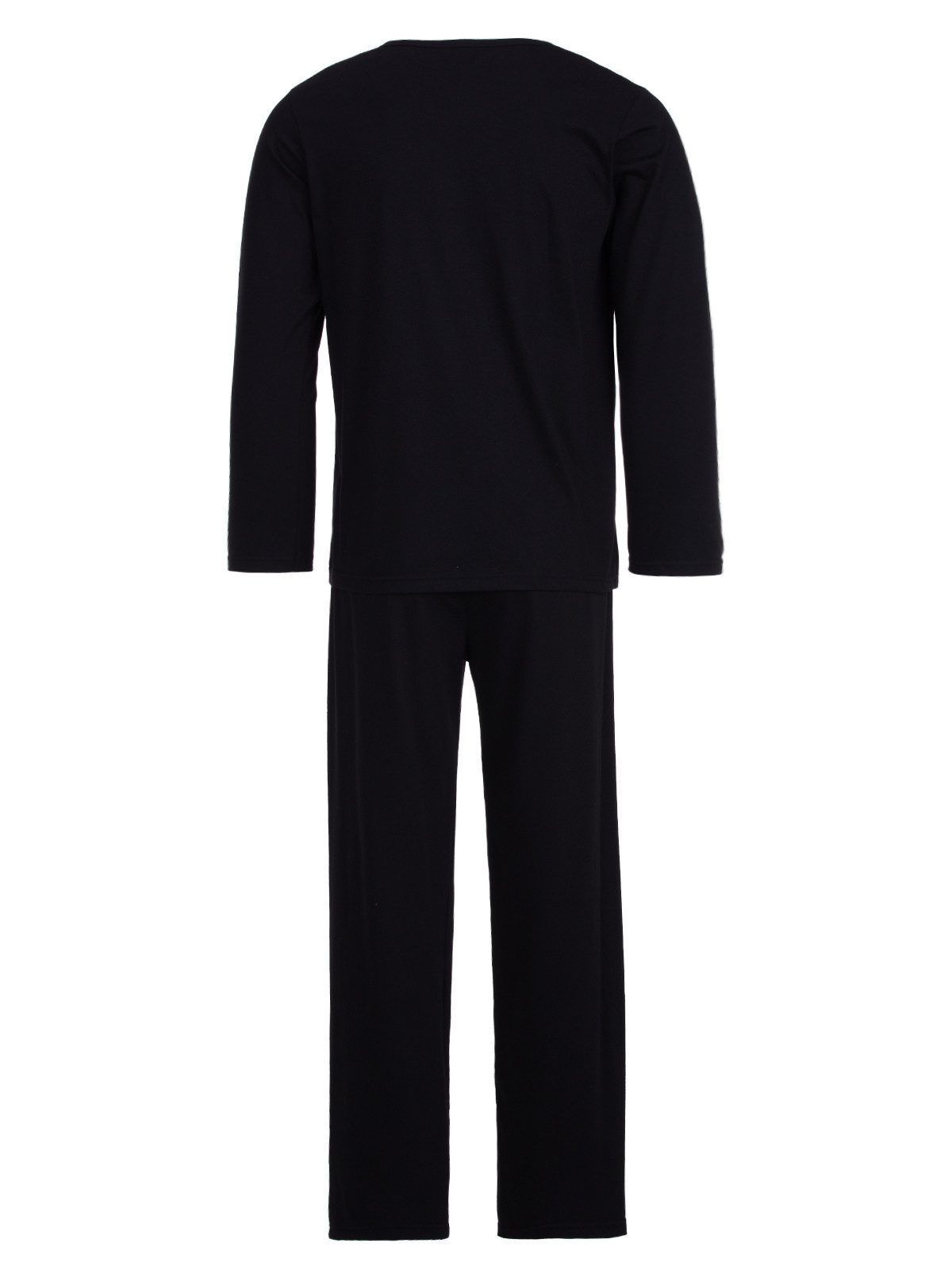 Henry Terre Pyjama Langarm - Mit Aufdruck im Shirt Look komfortabler Schnitt ohne Knöpfe – Bild 5 von 5