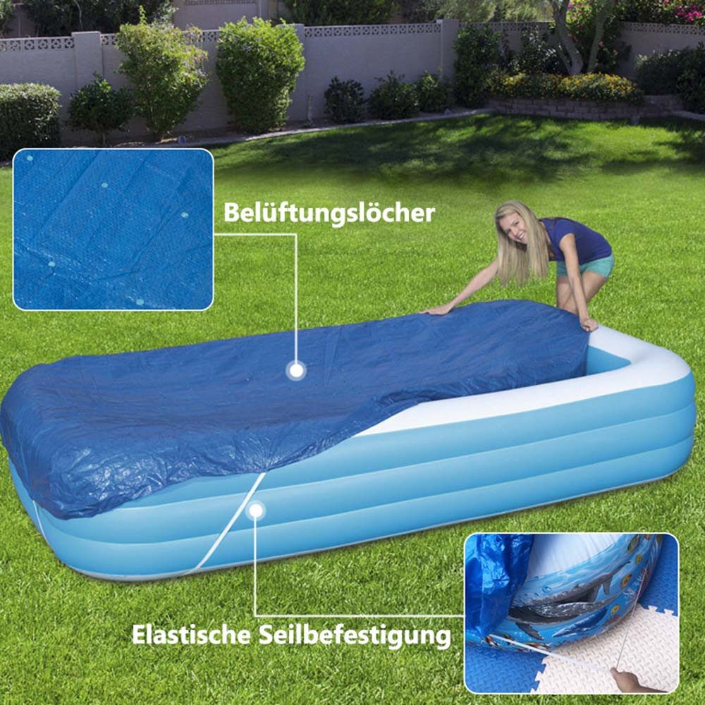 BTTO Pool-Abdeckplane Pool Abdeckung,Rechteckige/Runde Poolabdeckung,Ø 300 cm (1-St), Pool-Abdeckplane,staub und regendicht